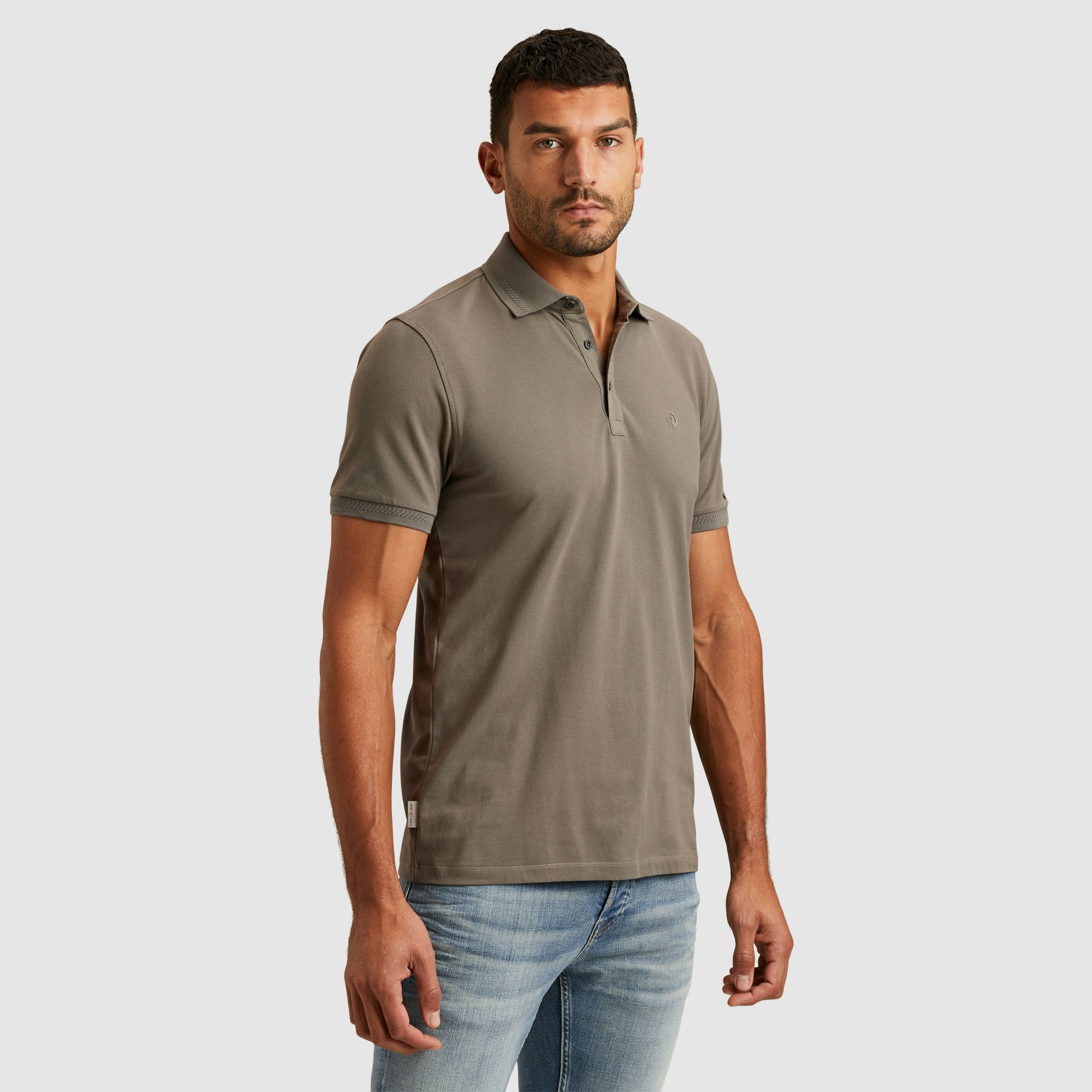 Cast Iron Short sleeve polo fine pique essen Smokey Olive 2900149822052