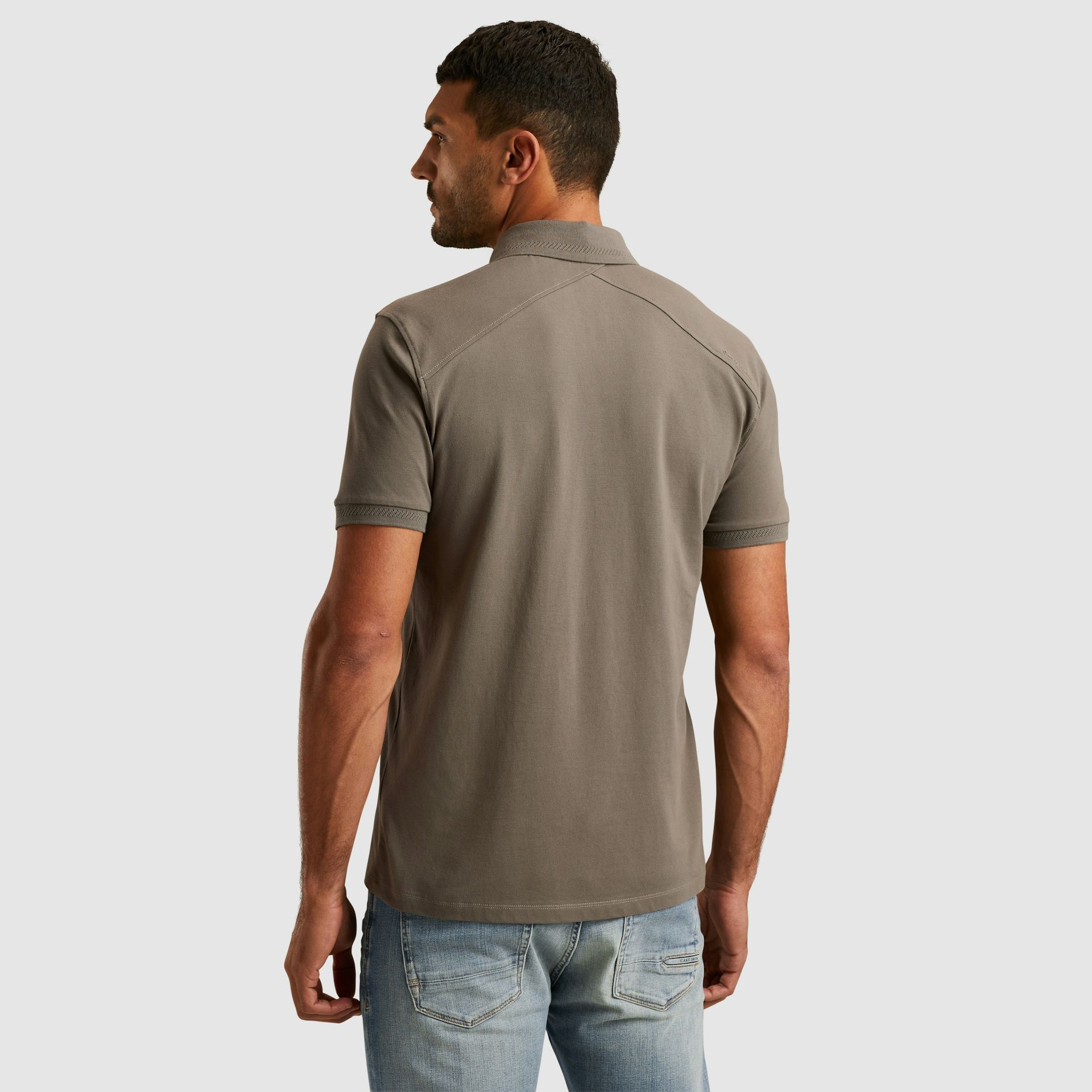 Cast Iron Short sleeve polo fine pique essen Smokey Olive 2900149822052