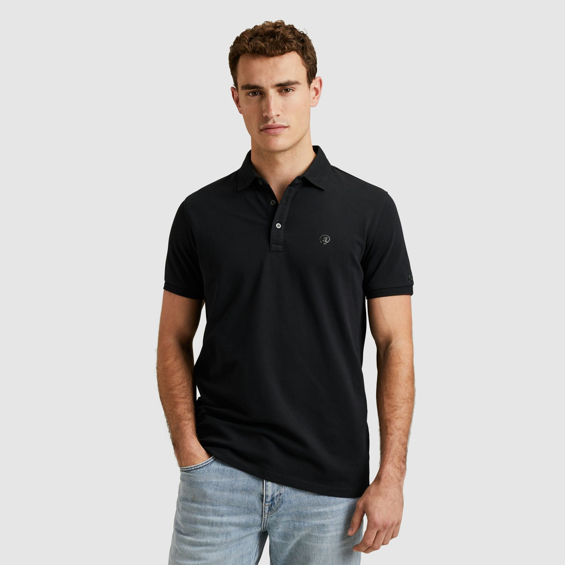 Cast Iron Short sleeve polo fine pique essen Black 2900149824025