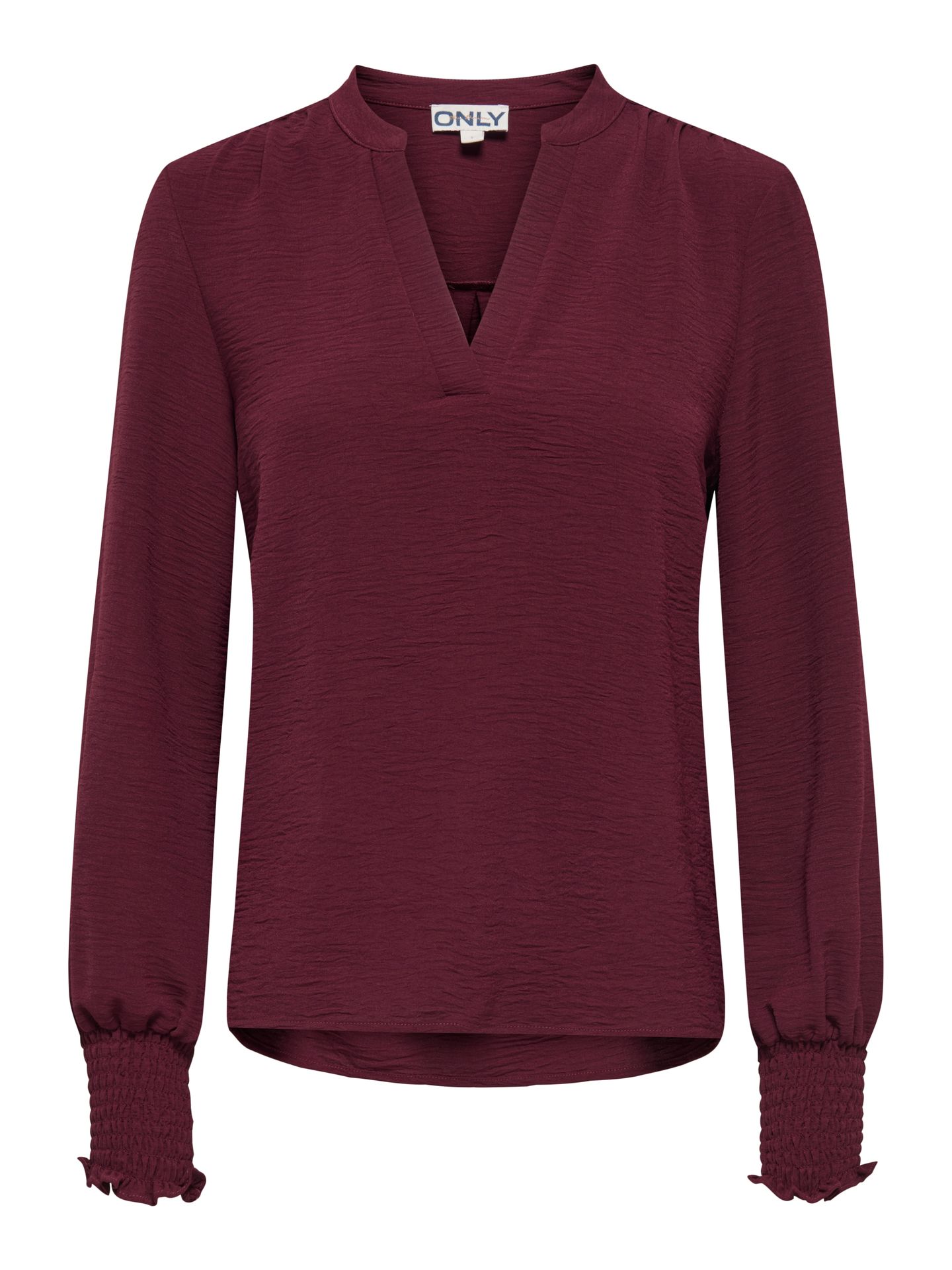 Only ONLMETTE V-NECK LS SMOCK TOP NOOS W Tawny Port 2900158859032