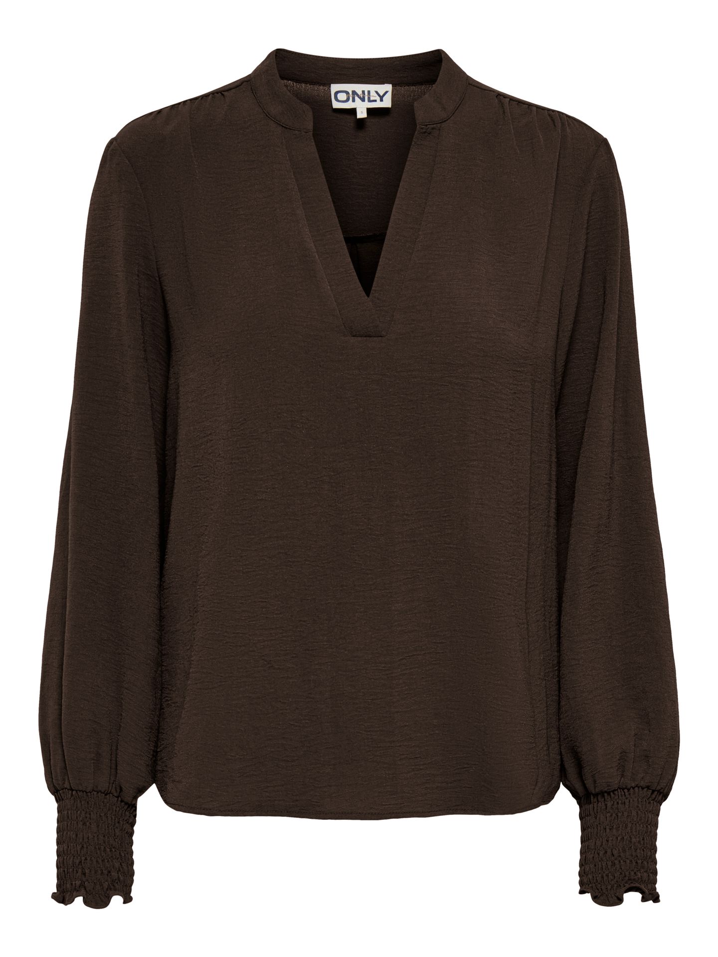 Only ONLMETTE V-NECK LS SMOCK TOP NOOS W Coffee Bean 00109731-EKA26011400003147