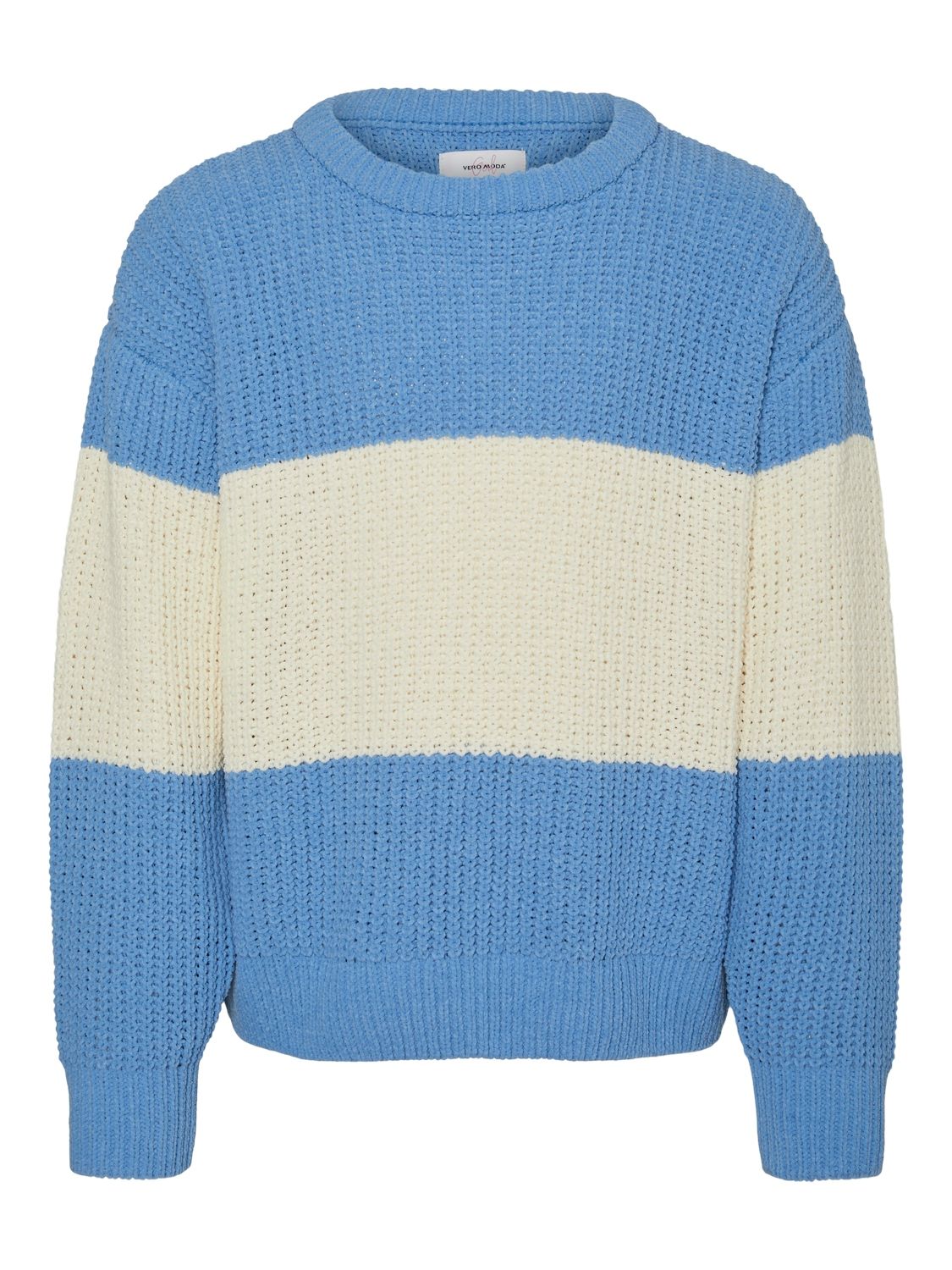 Vero Moda VMAGATE BLOCK LS O-NECK PULLOVER GI Blue Jasper/W. BIRCH 2900149936049