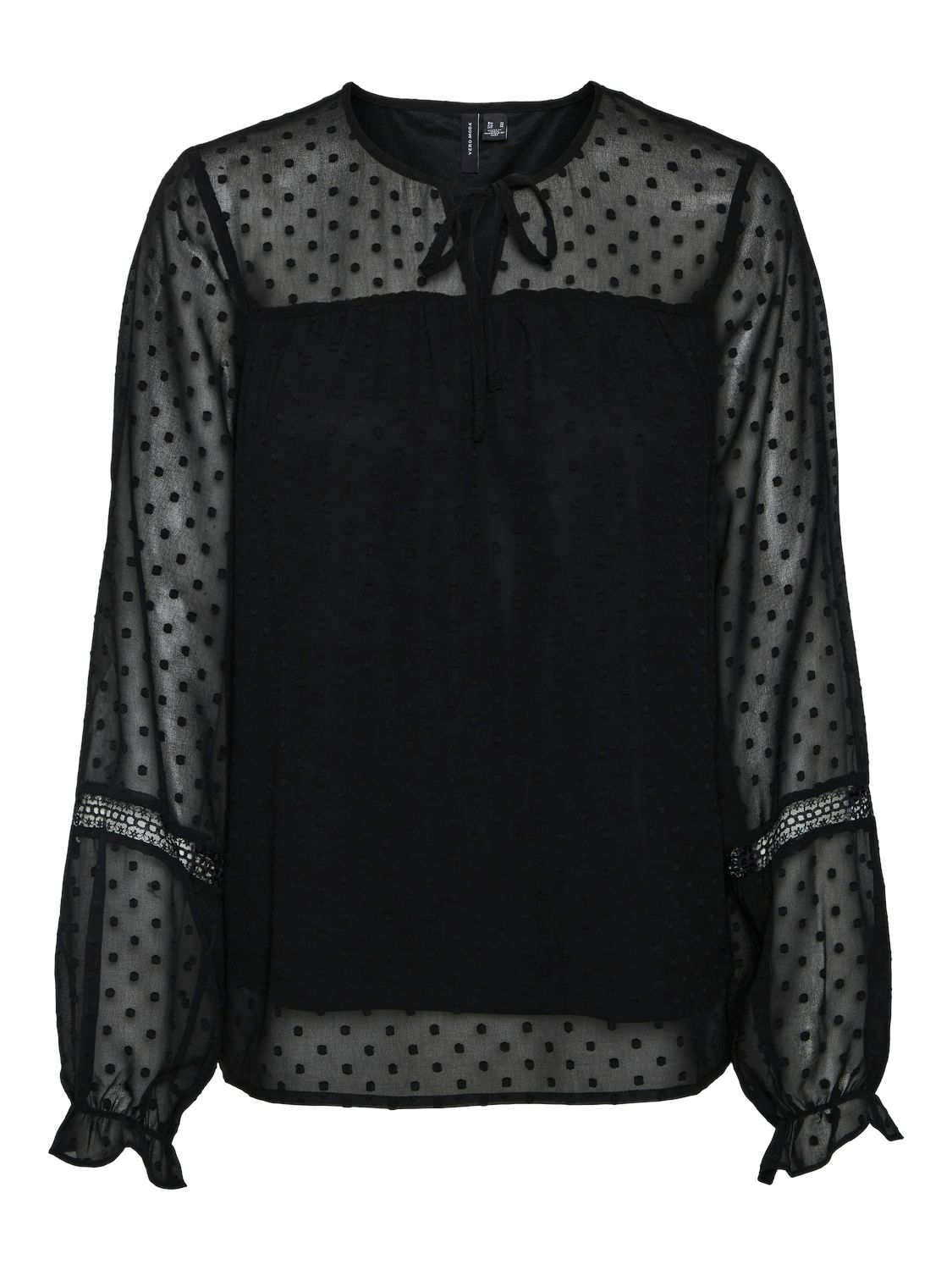 Vero Moda VMLEAH LS LACE TOP WVN GA NOOS Black 00109793-EKA26011400000025