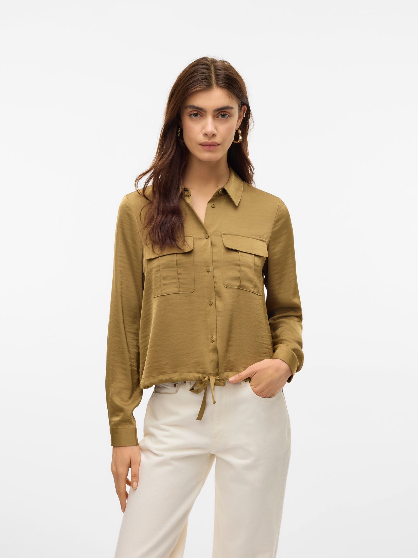 Vero Moda VMMARYS DANA LS BOMBER WVN GA Dried Herb 00109797-EKA26011400002619