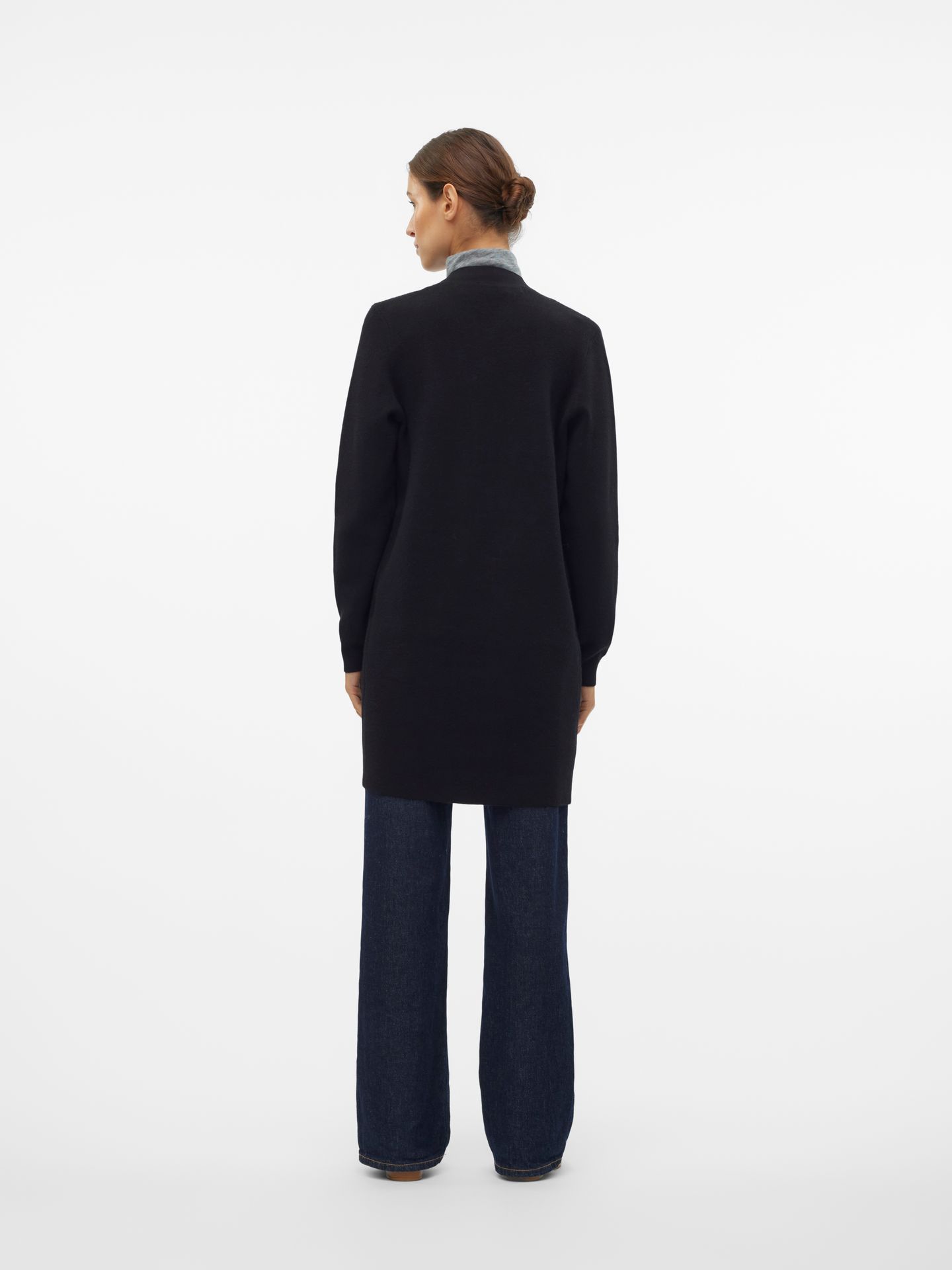 Vero Moda VMNANCY LS OPEN CARDIGAN BOO Black/W BIRCH 2900149948028