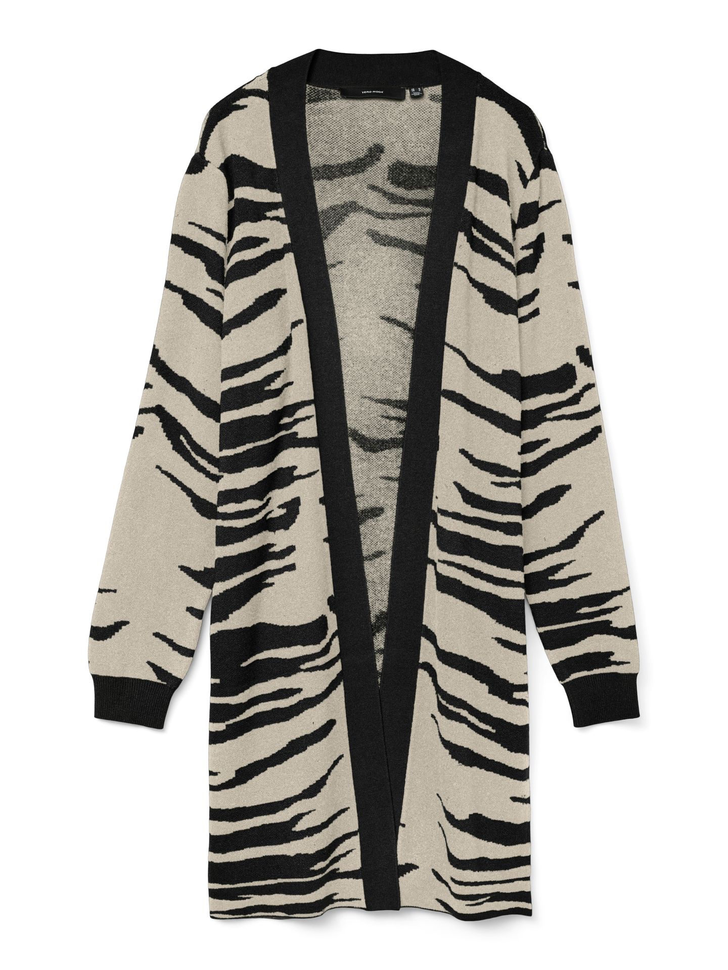 Vero Moda VMNANCY LS OPEN CARDIGAN BOO Black/W. ASH/TAN/BIRCH 2900158842041