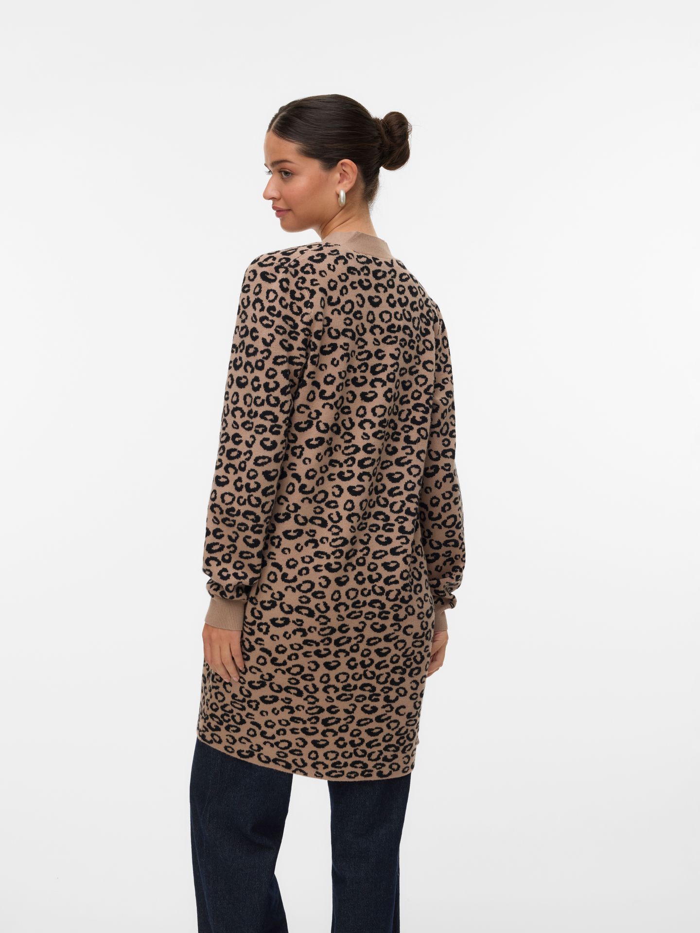 Vero Moda VMNANCY LS OPEN CARDIGAN BOO Silver Mink/W. BIRCH FLOWER PRINT 2900158833056