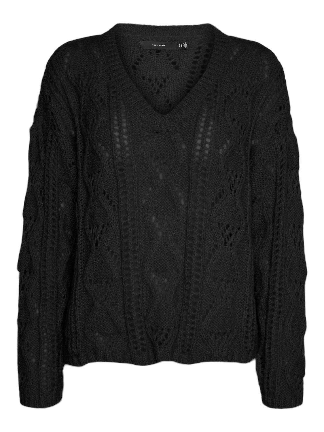 Vero Moda VMNEWERINSTRUCTURE LS V-NK PULLOV G Black 00109799-EKA26011400000025