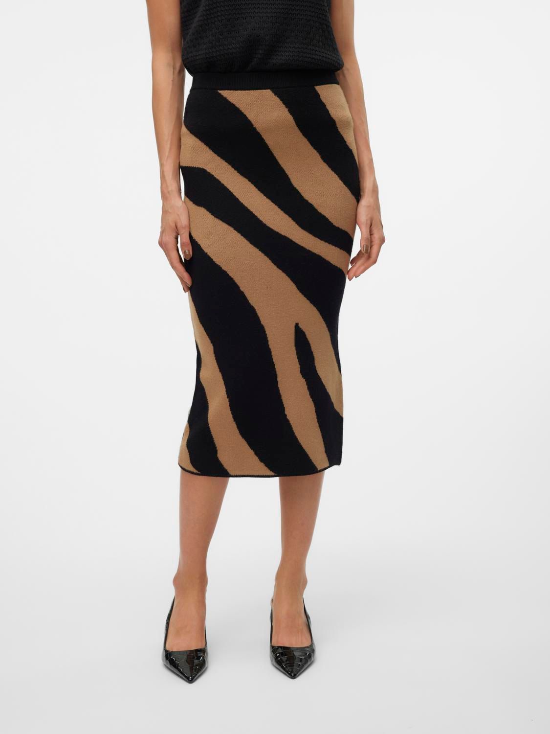 Vero Moda VMNANCY NW 7/8 SKIRT BOO Black/W. BIRCH 2900149960020