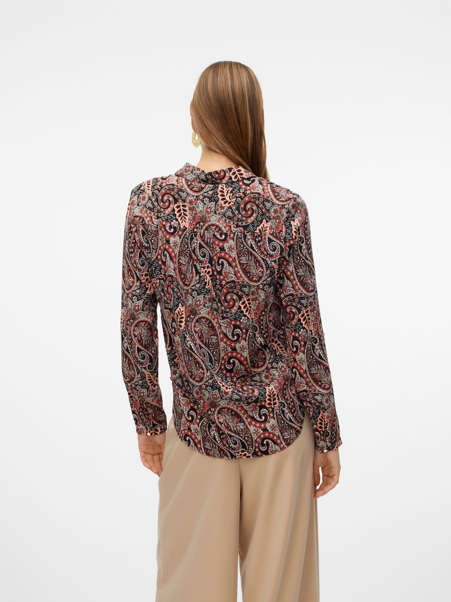 Vero Moda VMMABLE L/S SHIRT WVN BTQ Fire Whirl/Rubia 2900149994025