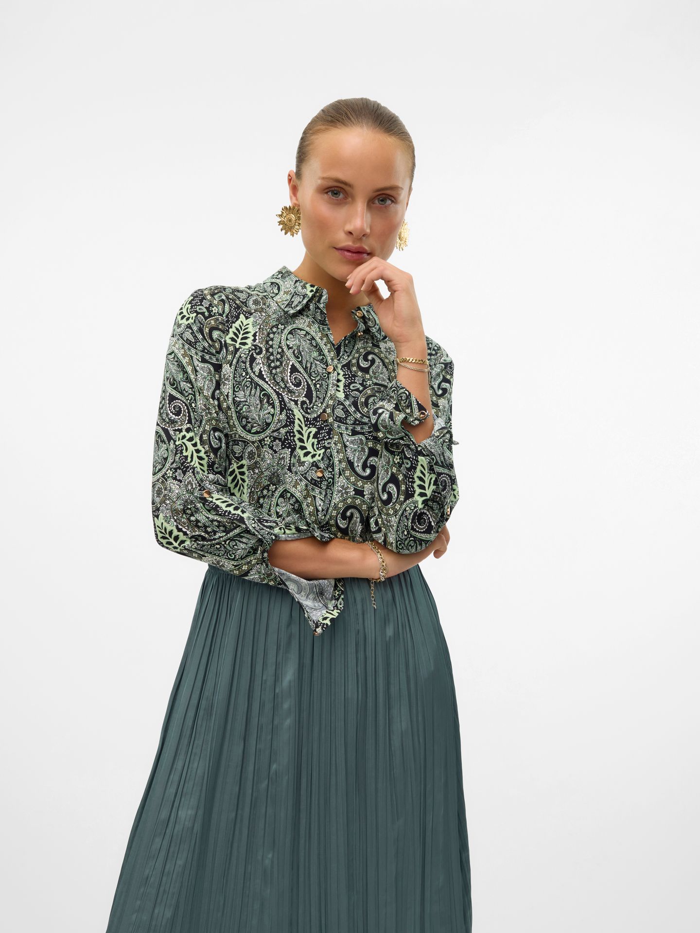 Vero Moda VMMABLE L/S SHIRT WVN BTQ Ivy Green/MINA 2900149995022