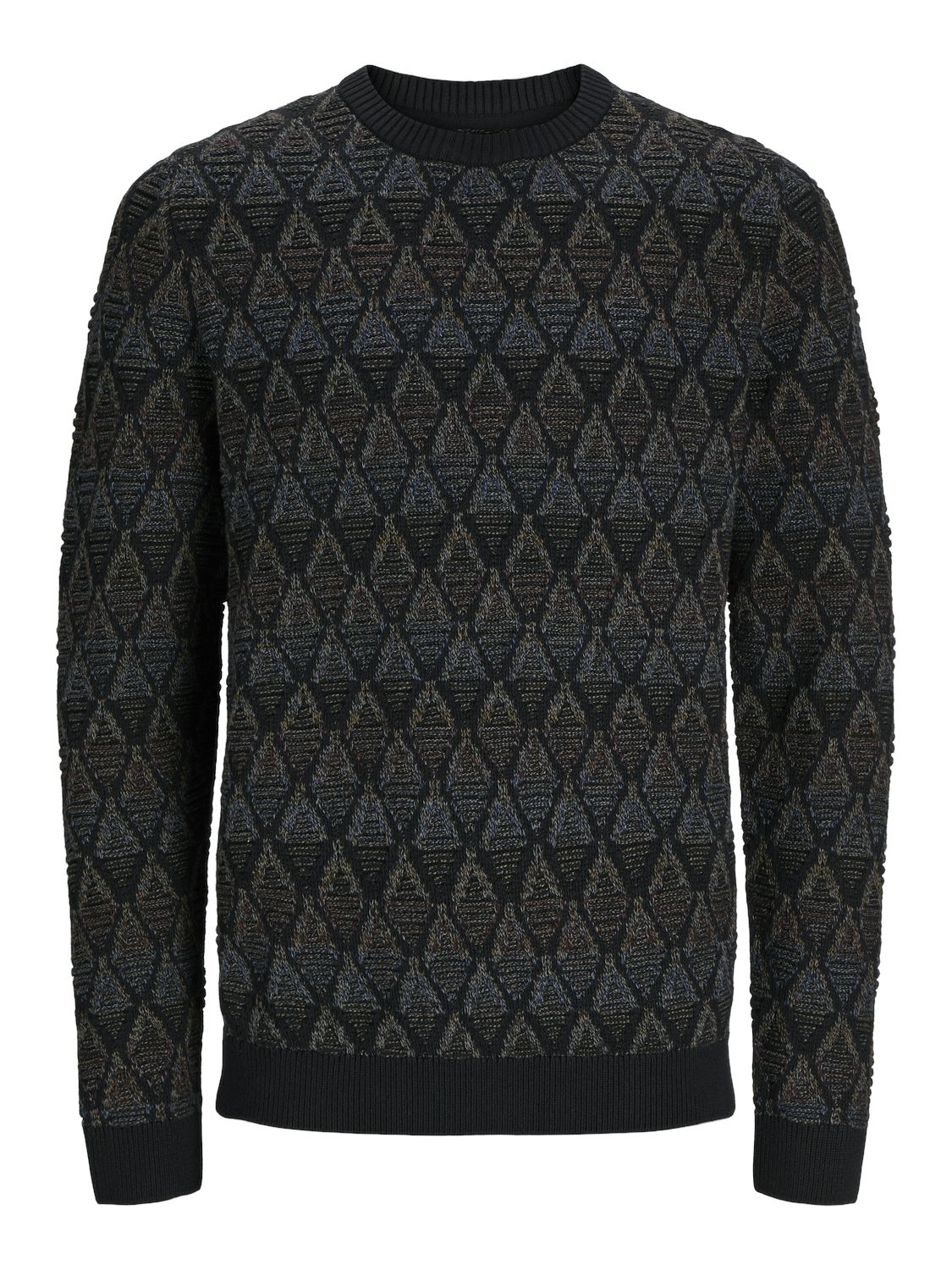 Jack & Jones JPRBLUEDDIE KNIT STRUCTURE CREW NEC Black Beauty/DIAMOND 00109866-EKA26011400002464