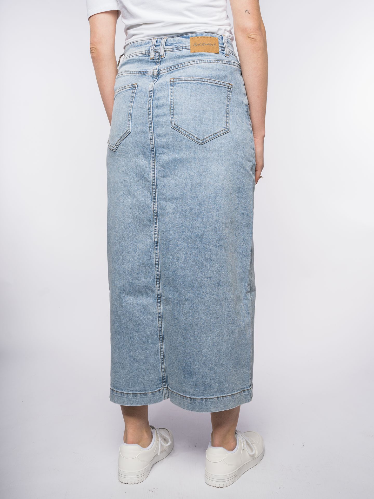 Red Button Alina skirt frontslit bleach108 2900150111077