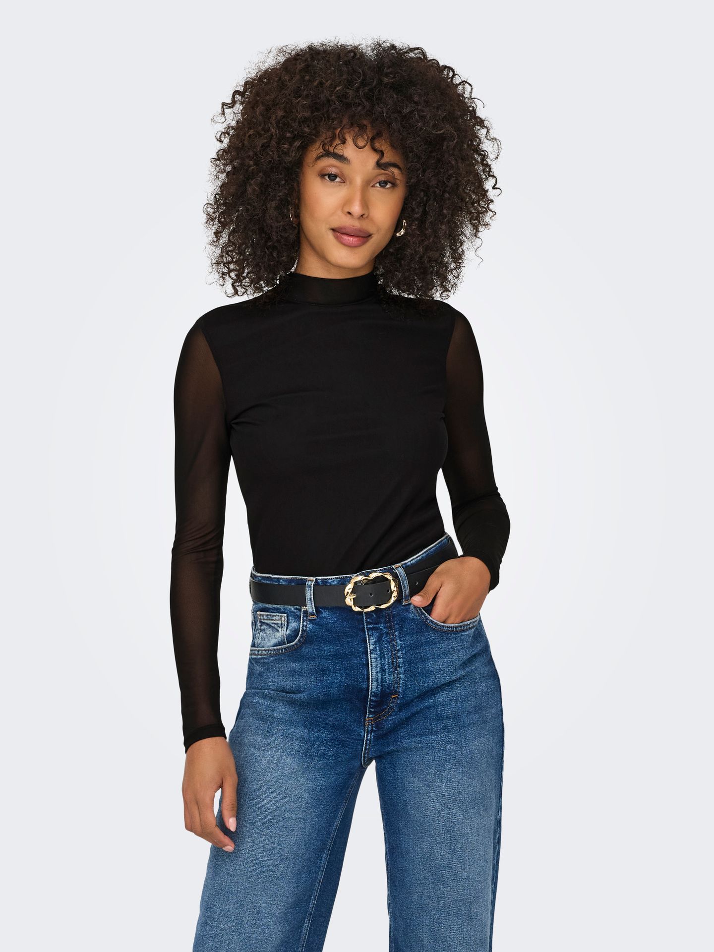 Only ONLERICA LIFE MESH L/S TOP JRS NOOS Black 2900159610021
