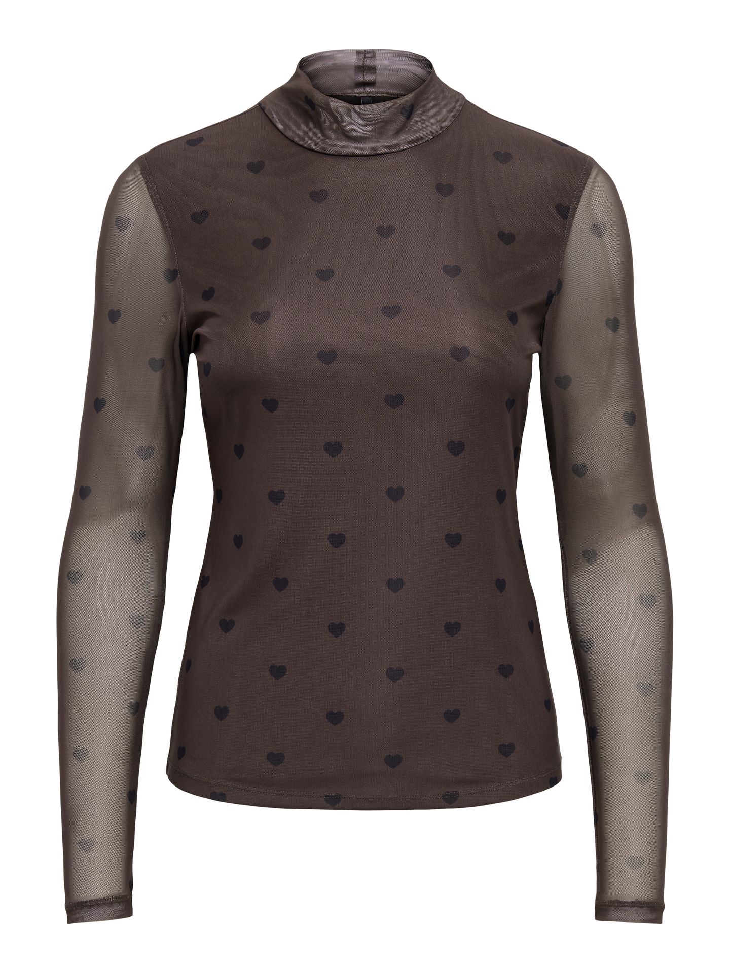 Only ONLERICA LIFE MESH L/S TOP JRS NOOS Coffee Bean/Black heart 00110045-EKA26011400003676