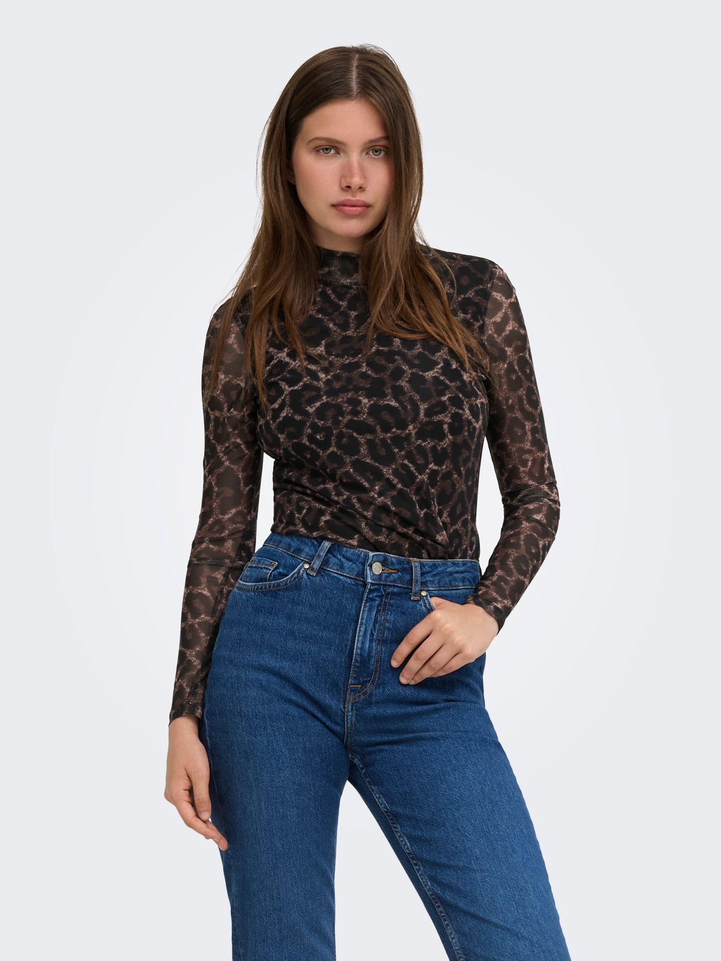 Only ONLERICA LIFE MESH L/S TOP JRS NOOS Raw Umber/Black leo vibe 2900168594015