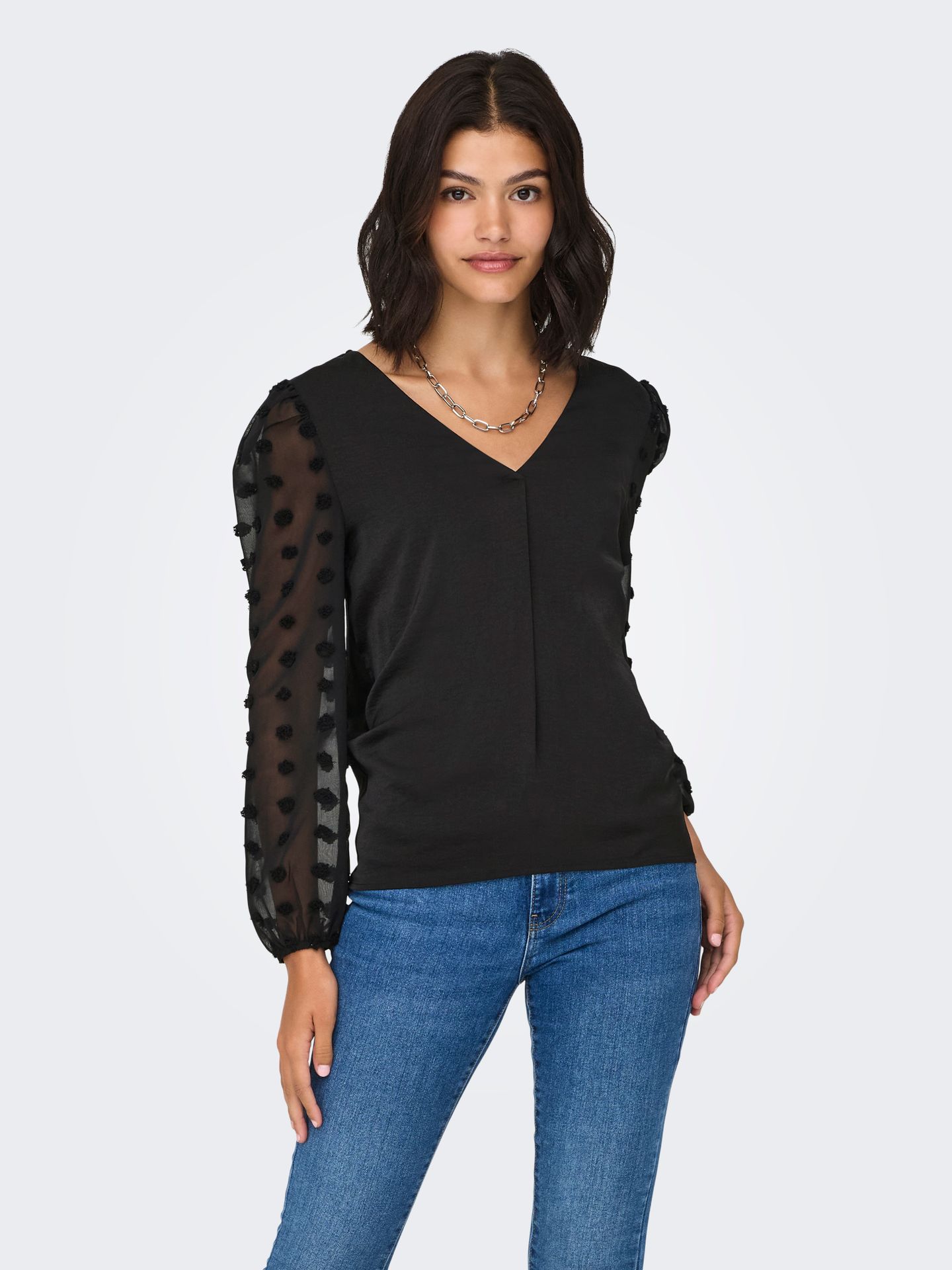 Only ONLEMERY LIFE L/S MIX TOP BOX JRS Black 2900150328048