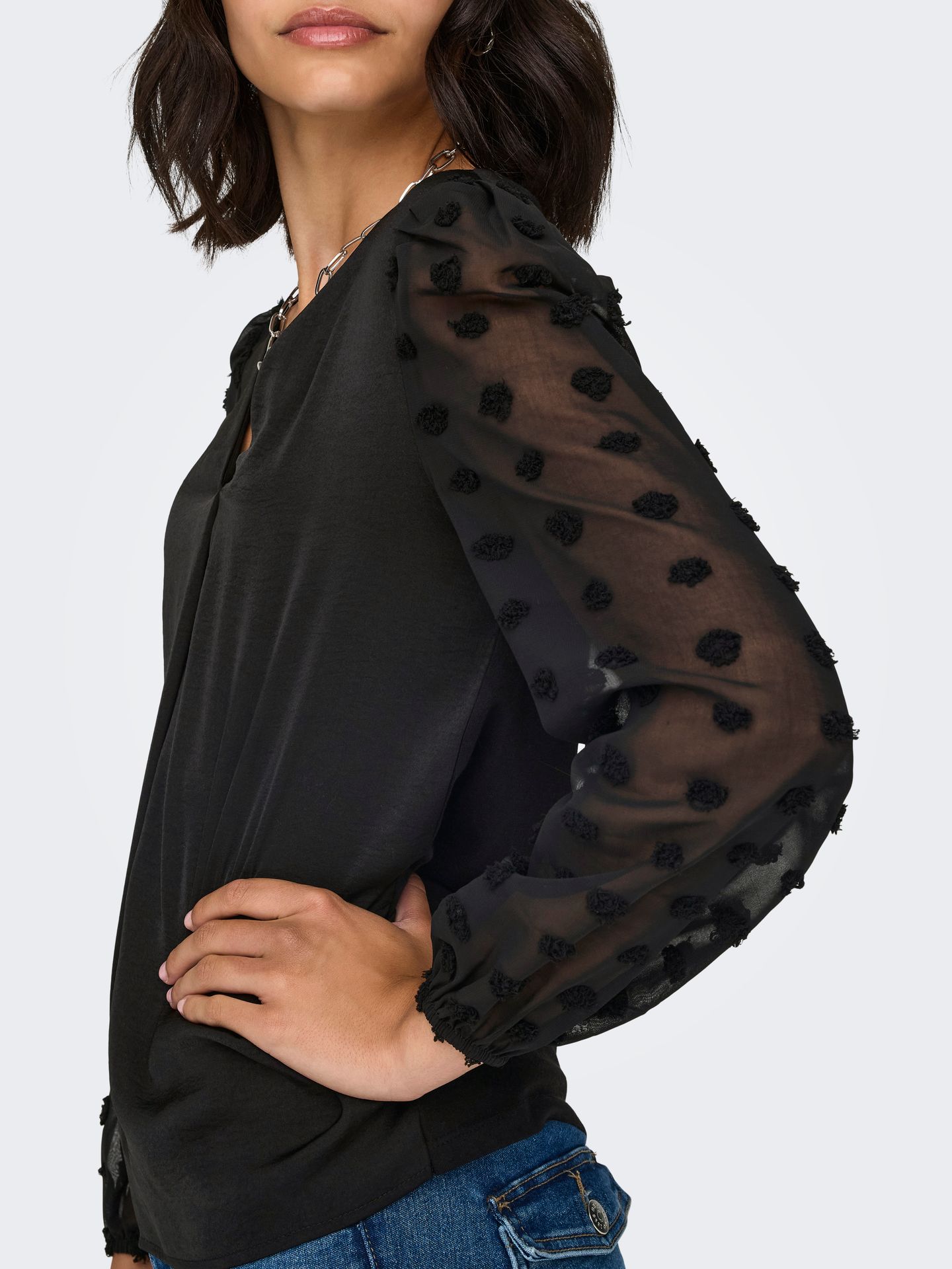 Only ONLEMERY LIFE L/S MIX TOP BOX JRS Black 2900150328048