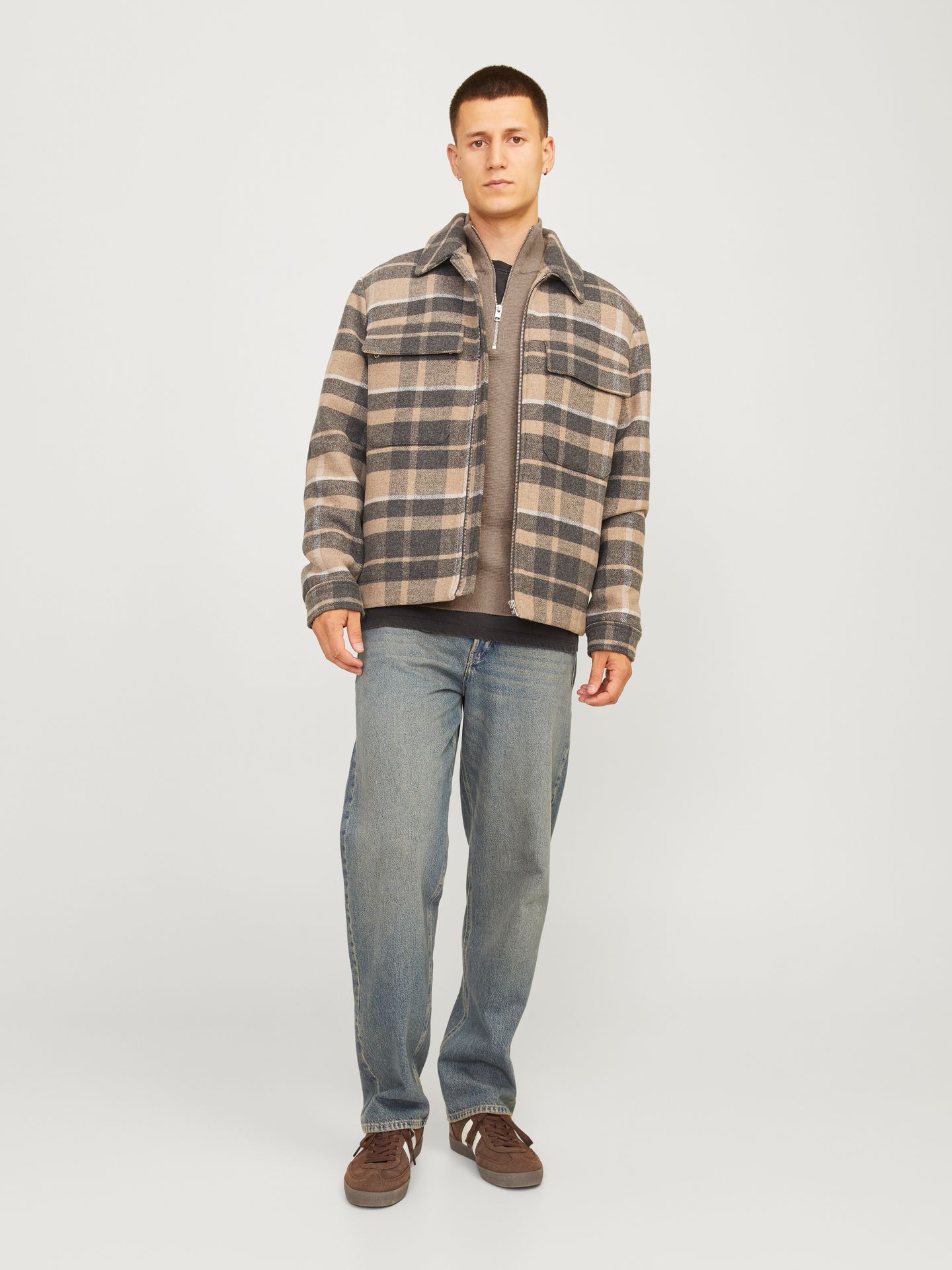 Jack & Jones JPRBLAMILANO STITCH KNIT HALF ZIP S Greige/COMFORT FIT 2900150340033 Jack & Jones JPRBLAMILANO STITCH KNIT HALF ZIP S Greige/COMFORT FIT 2900150340033