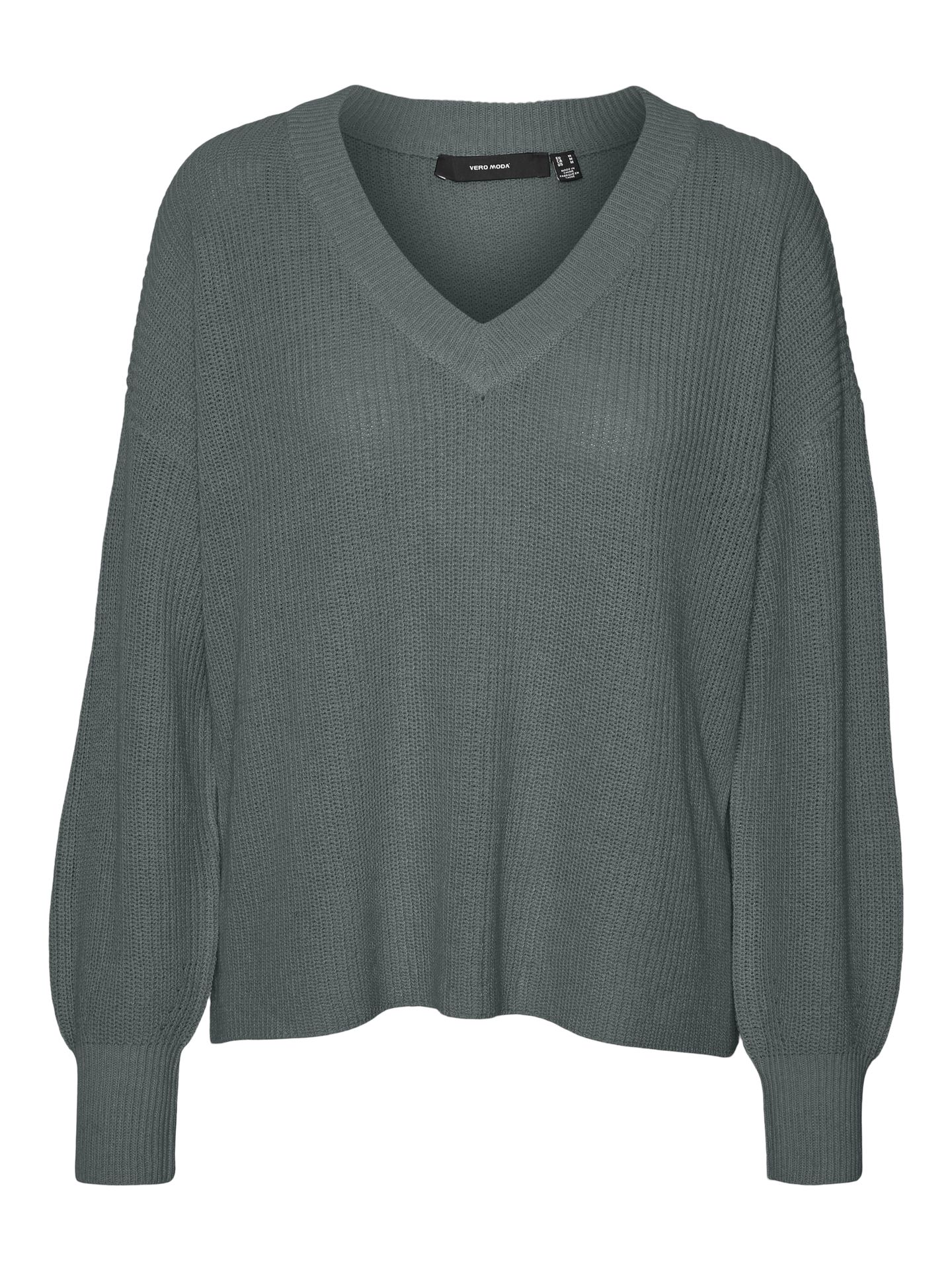 Vero Moda VMZIA LS V-NECK PULLOVER BOO Balsam Green 2900150342013