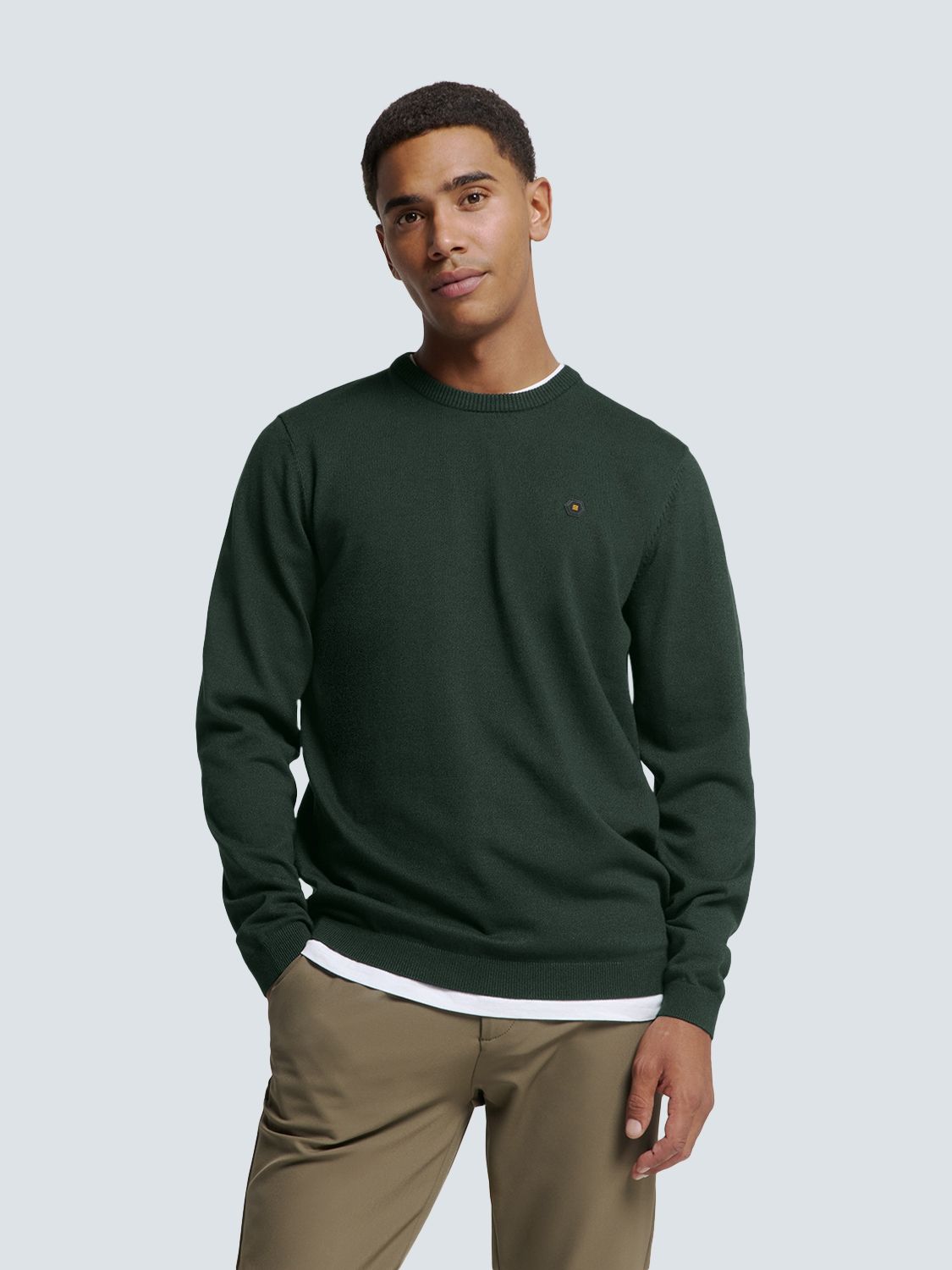 No Excess Pullover Crewneck 2 Coloured Melange 052 dark green 00110106-EKA14000100000082