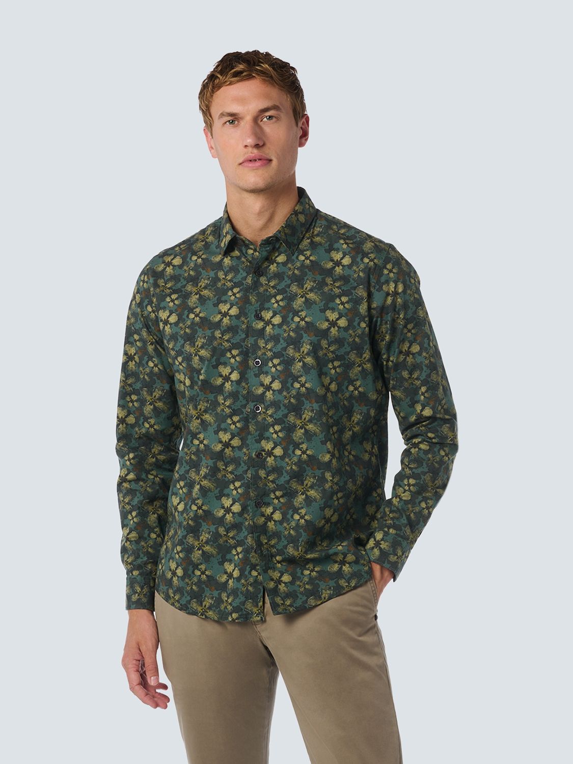 No Excess Shirt Stretch Allover Printed 052 dark green 00110110-EKA14000100000082