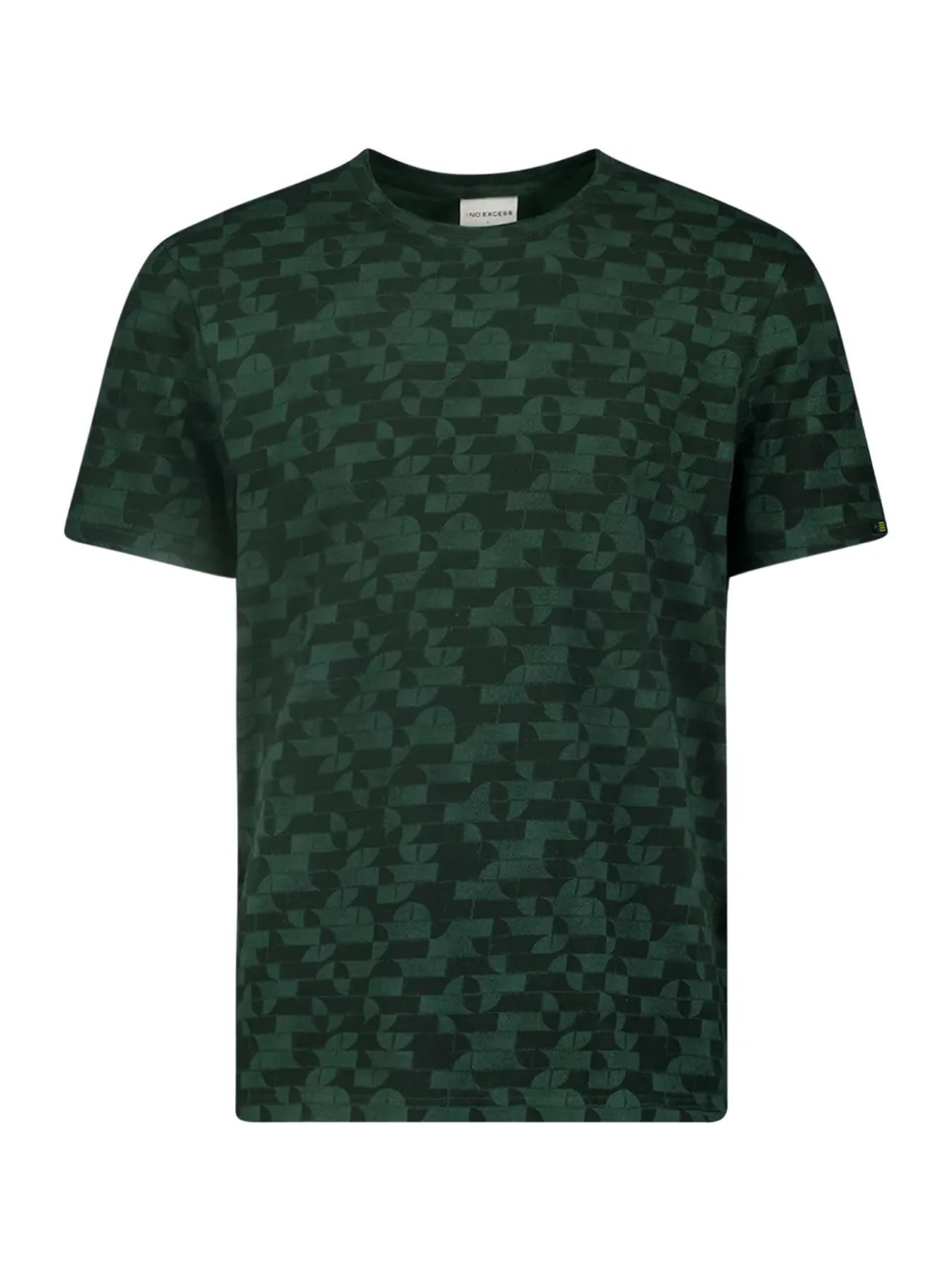 No Excess T-Shirt Crewneck Allover Printed Garment Dyed 052 dark green 00110113-EKA14000100000082