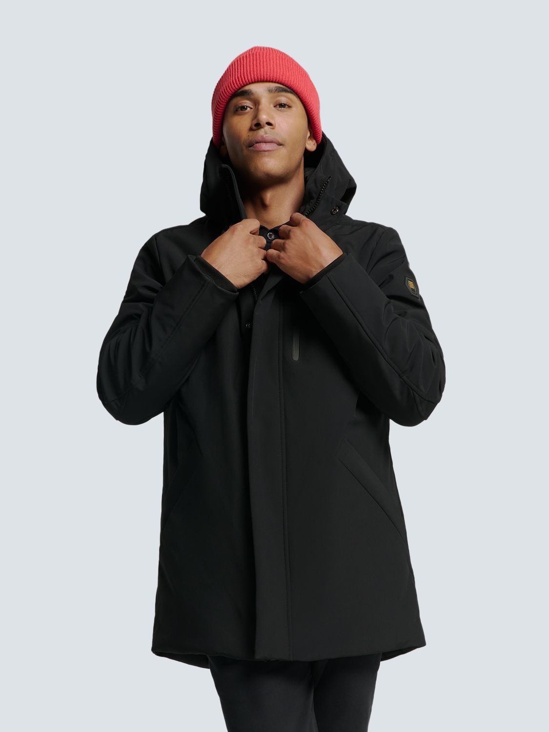 No Excess Jacket Medium Long Fit Hooded Softshell Stretch 020 black 00110118-EKA14000100000066