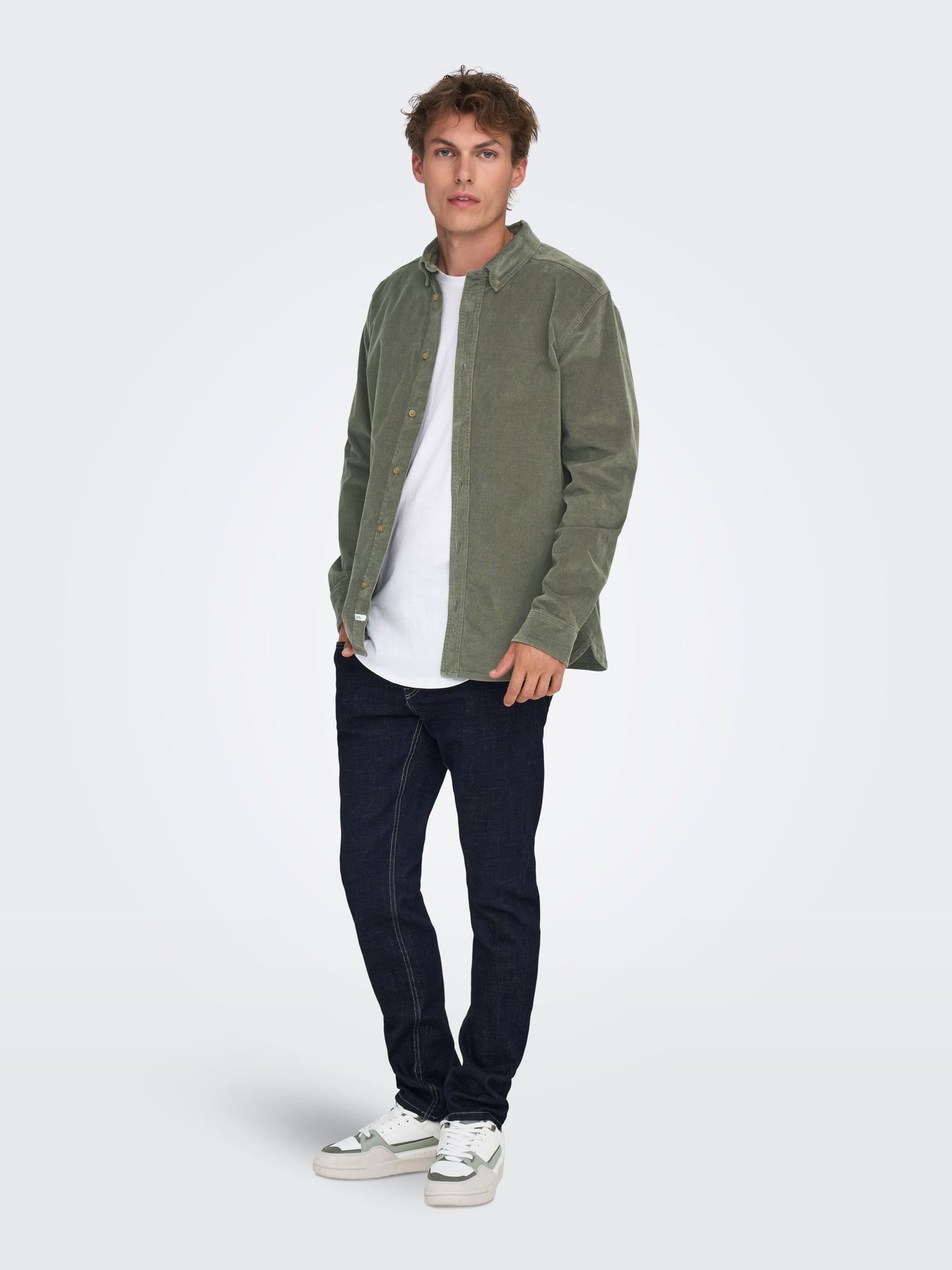 Only & Sons ONSMICHAEL 18W REG CORD STRETCH LS Castor Gray 2900150531042 Only & Sons ONSMICHAEL 18W REG CORD STRETCH LS Castor Gray 2900150531042