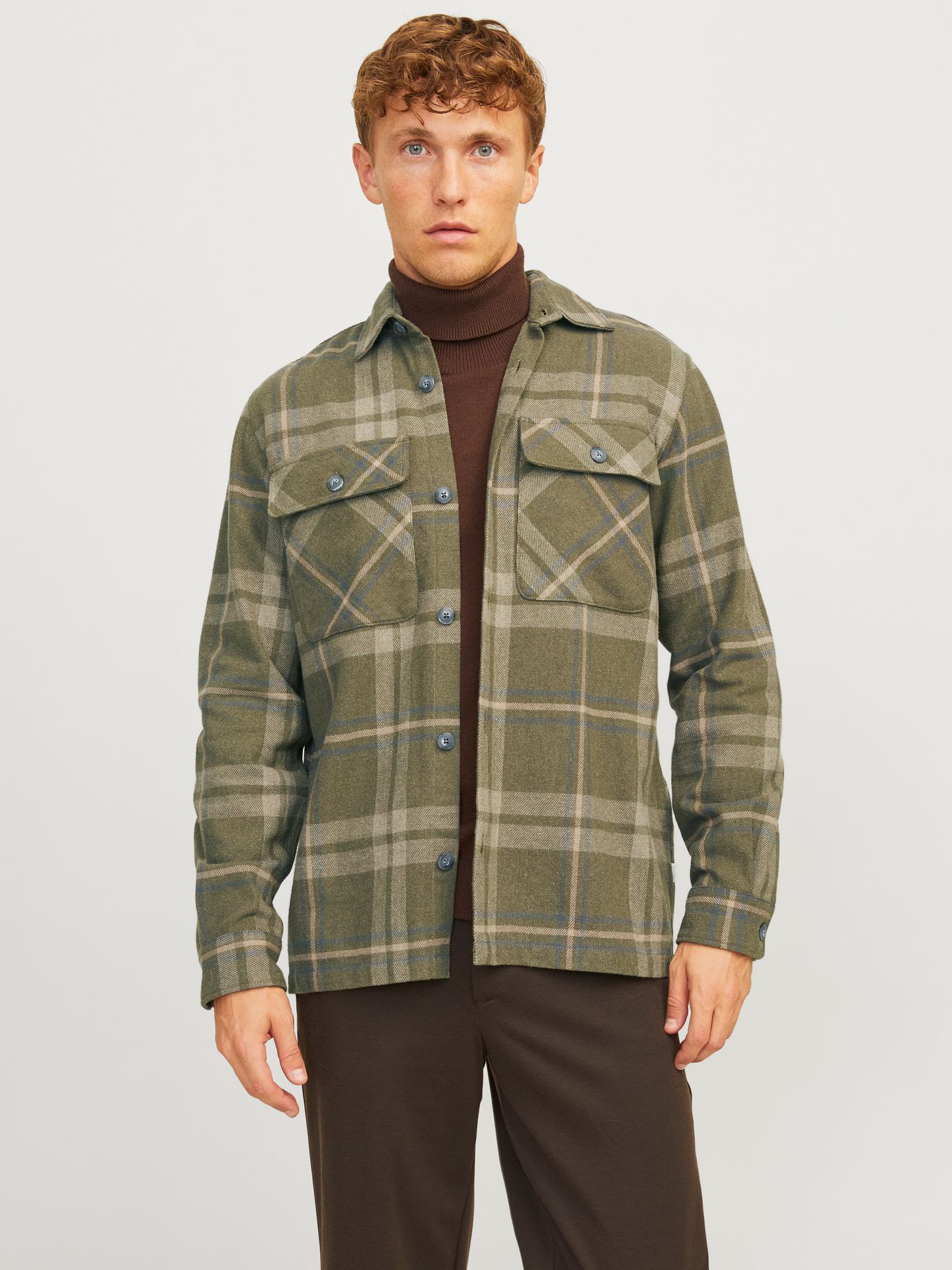 Jack & Jones JPRRAYMOND MELANGE CHECK LS OVERSHI Overland Trek/COMFORT FIT 00110156-EKA26011400002472