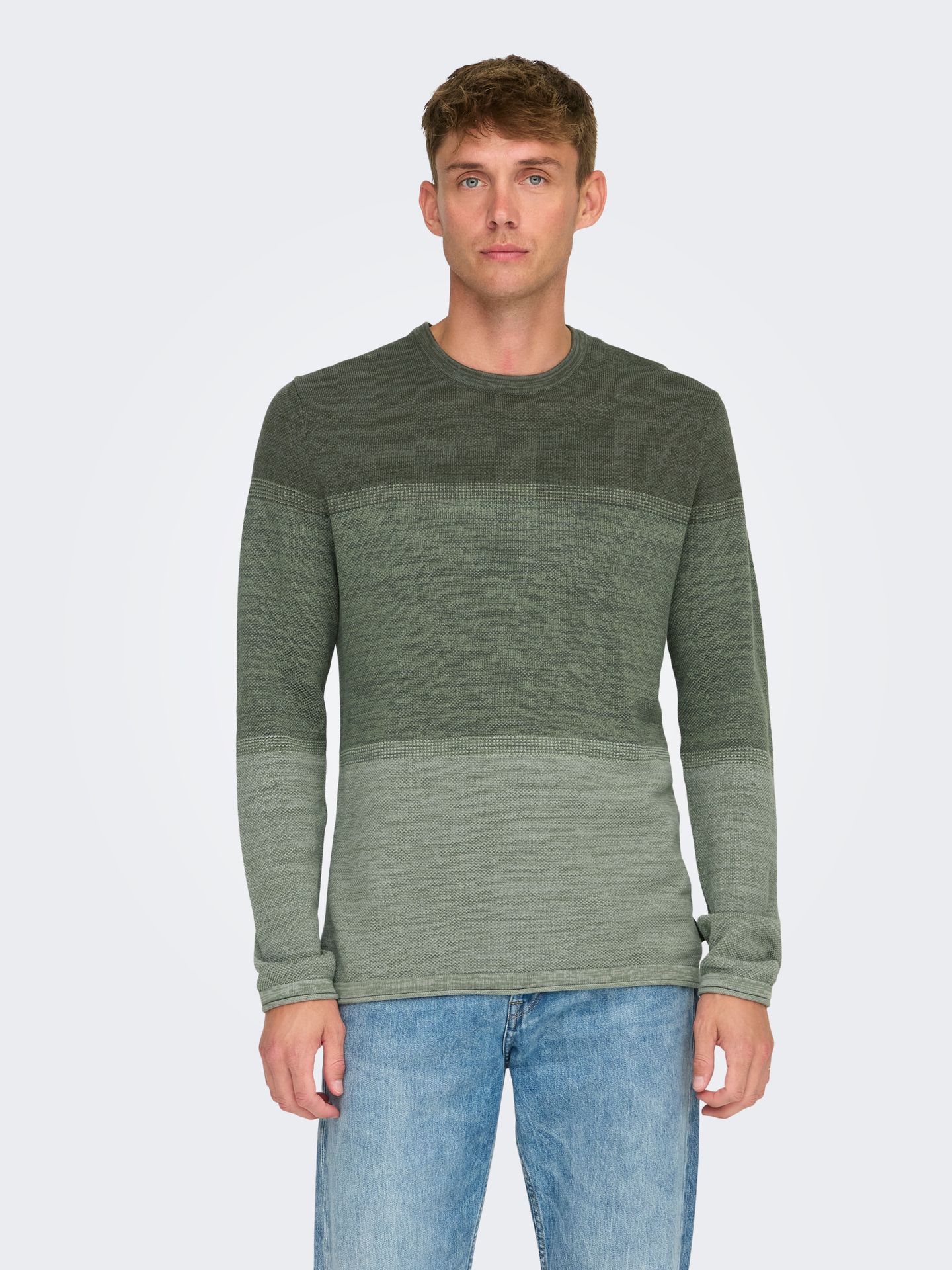 Only & Sons ONSFELIX REG 12 CREW KNIT NOOS Castor Gray/GRADING 2900158530047