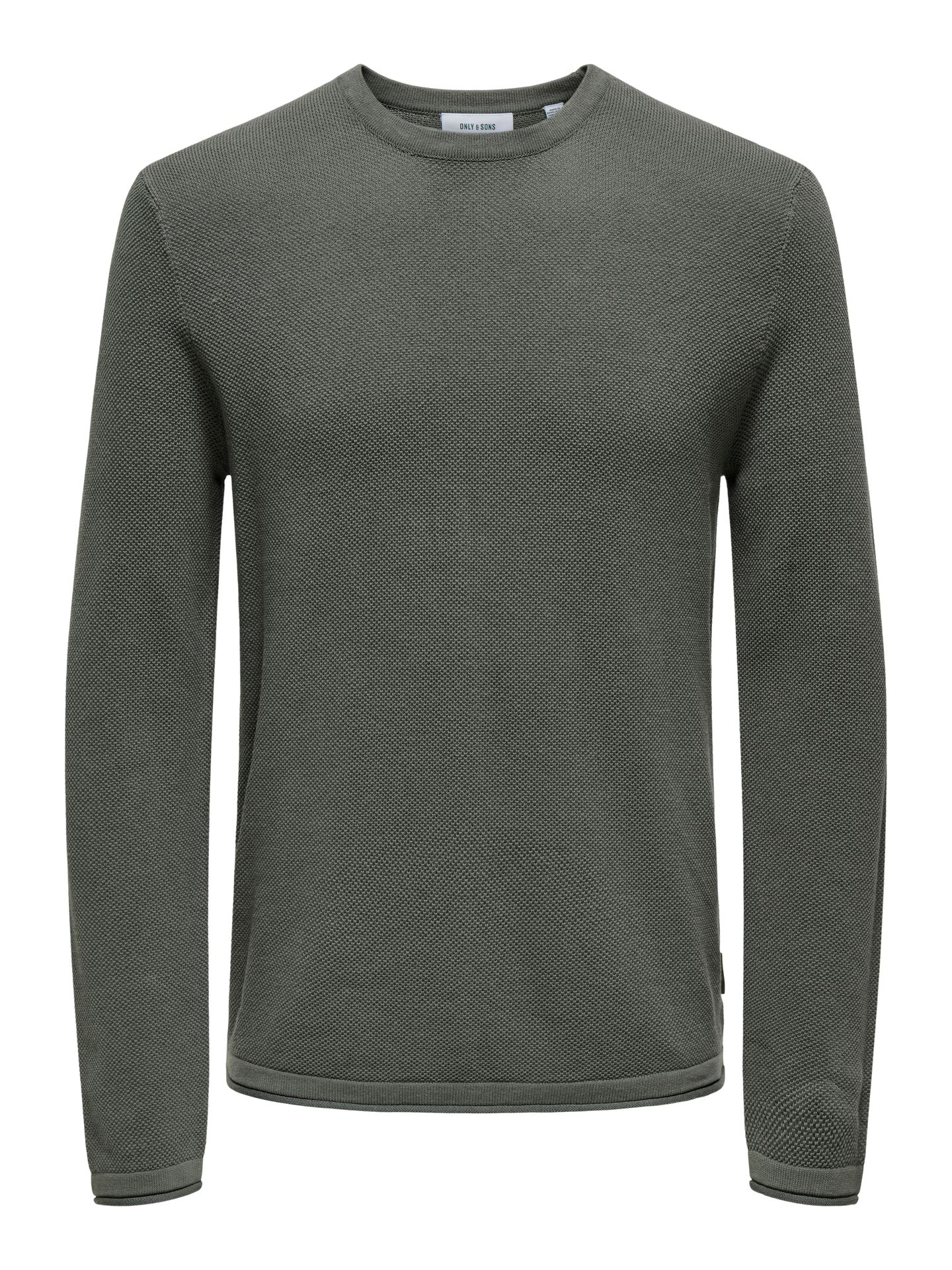 Only & Sons ONSFELIX REG 12 CREW KNIT NOOS Castor Gray/BLACK 00110159-EKA26011400003165