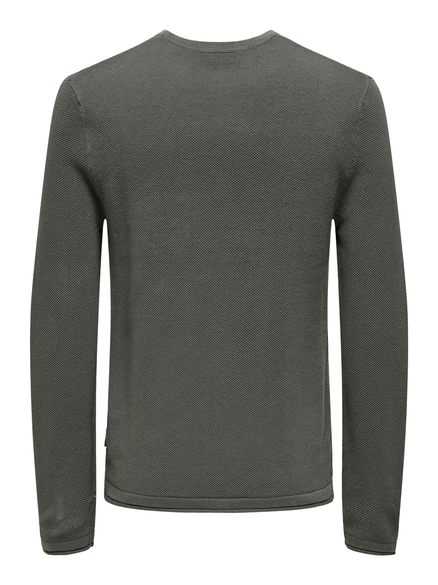 Only & Sons ONSFELIX REG 12 CREW KNIT NOOS Castor Gray/BLACK 2900171705026