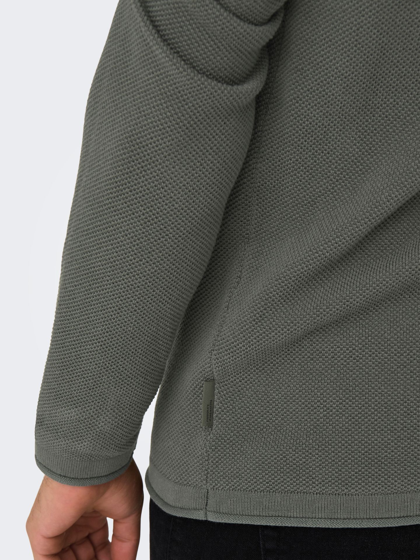 Only & Sons ONSFELIX REG 12 CREW KNIT NOOS Castor Gray/BLACK 2900171705026