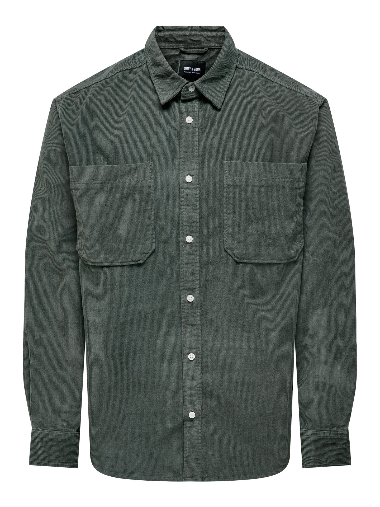 Only & Sons ONSALP RLX 2PKT WASHD CORD LS SHIRT Castor Gray 00110160-EKA26011400000446
