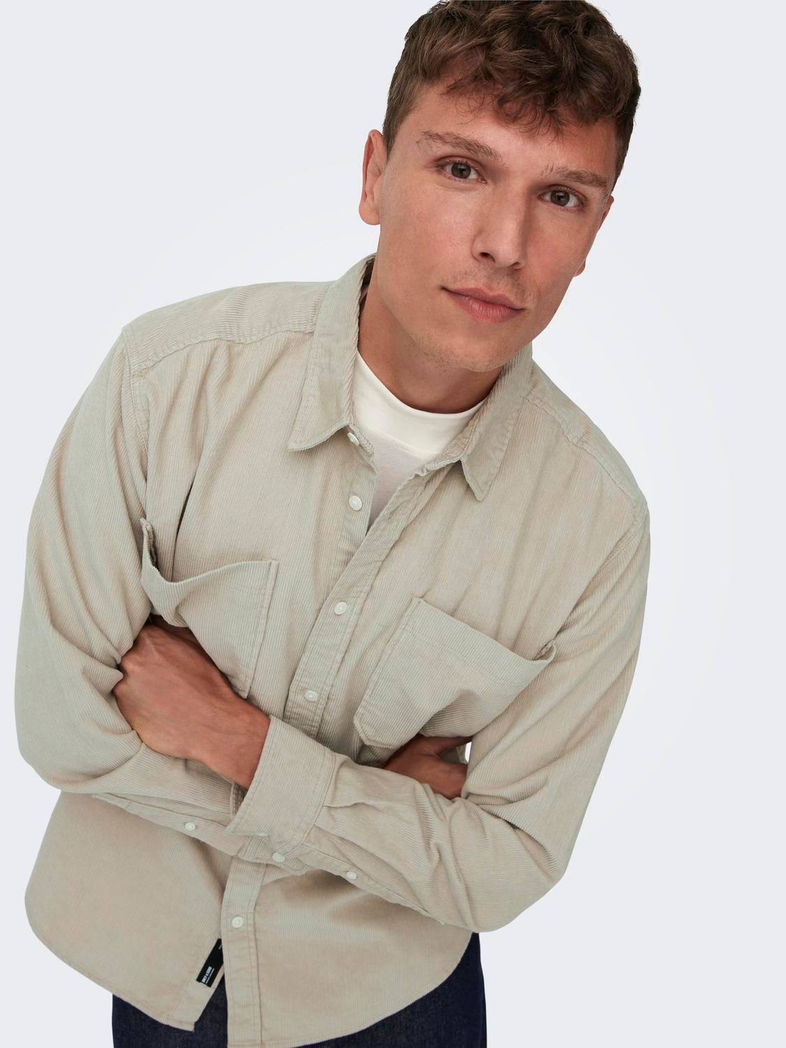 Only & Sons ONSALP RLX 2PKT WASHD CORD LS SHIRT Silver Lining 2900150817023 Only & Sons ONSALP RLX 2PKT WASHD CORD LS SHIRT Silver Lining 2900150817023