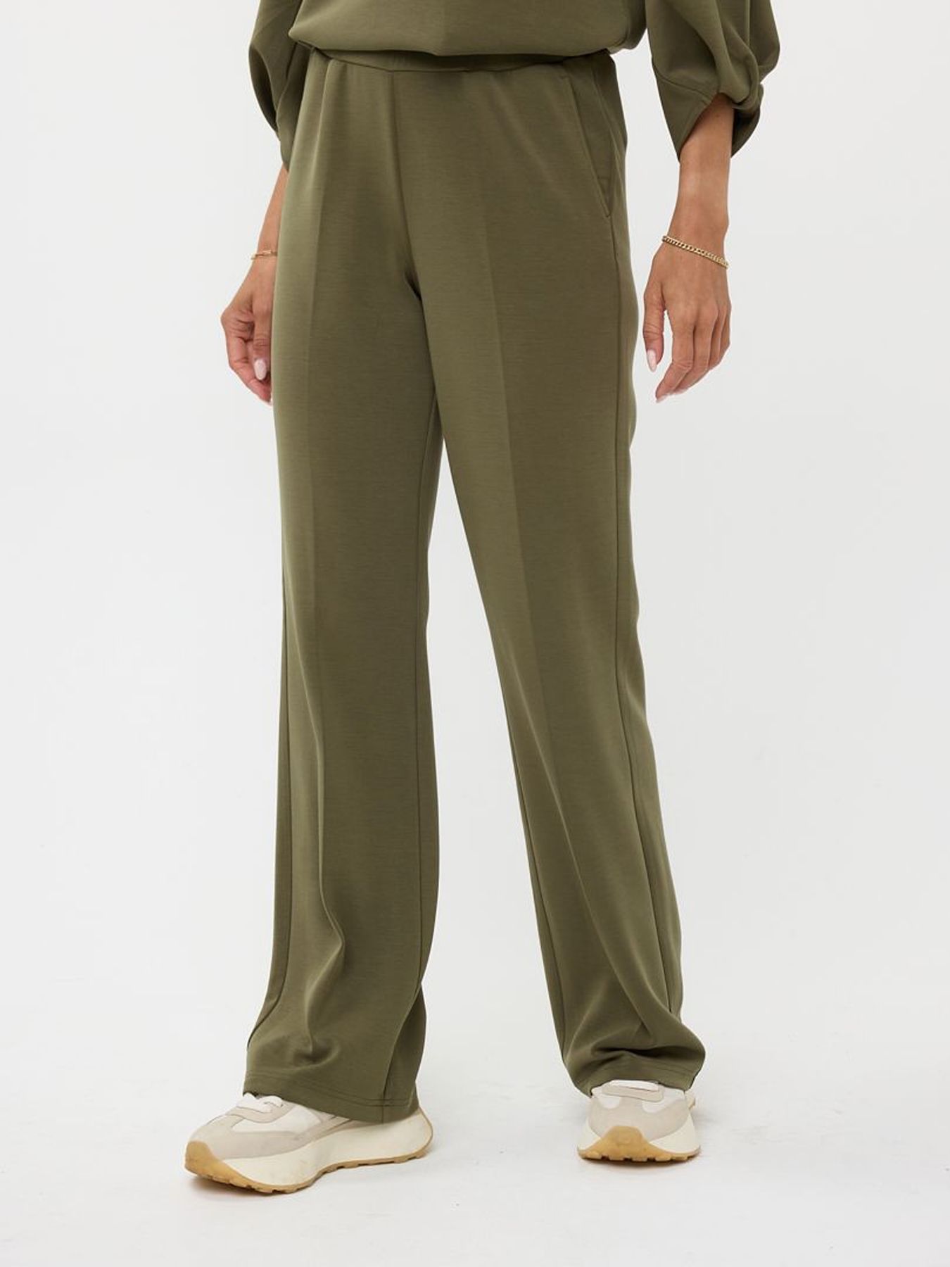 Esqualo Trousers flair modal 314 moss green 2900150550036