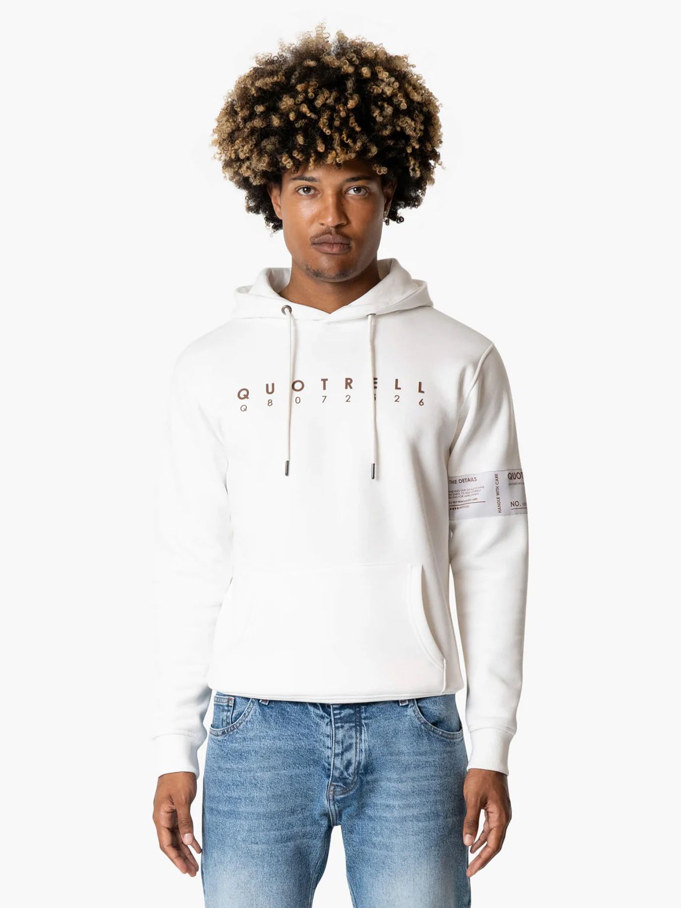 Quotrell Omega Hoodie Off white/brown 2900150568062