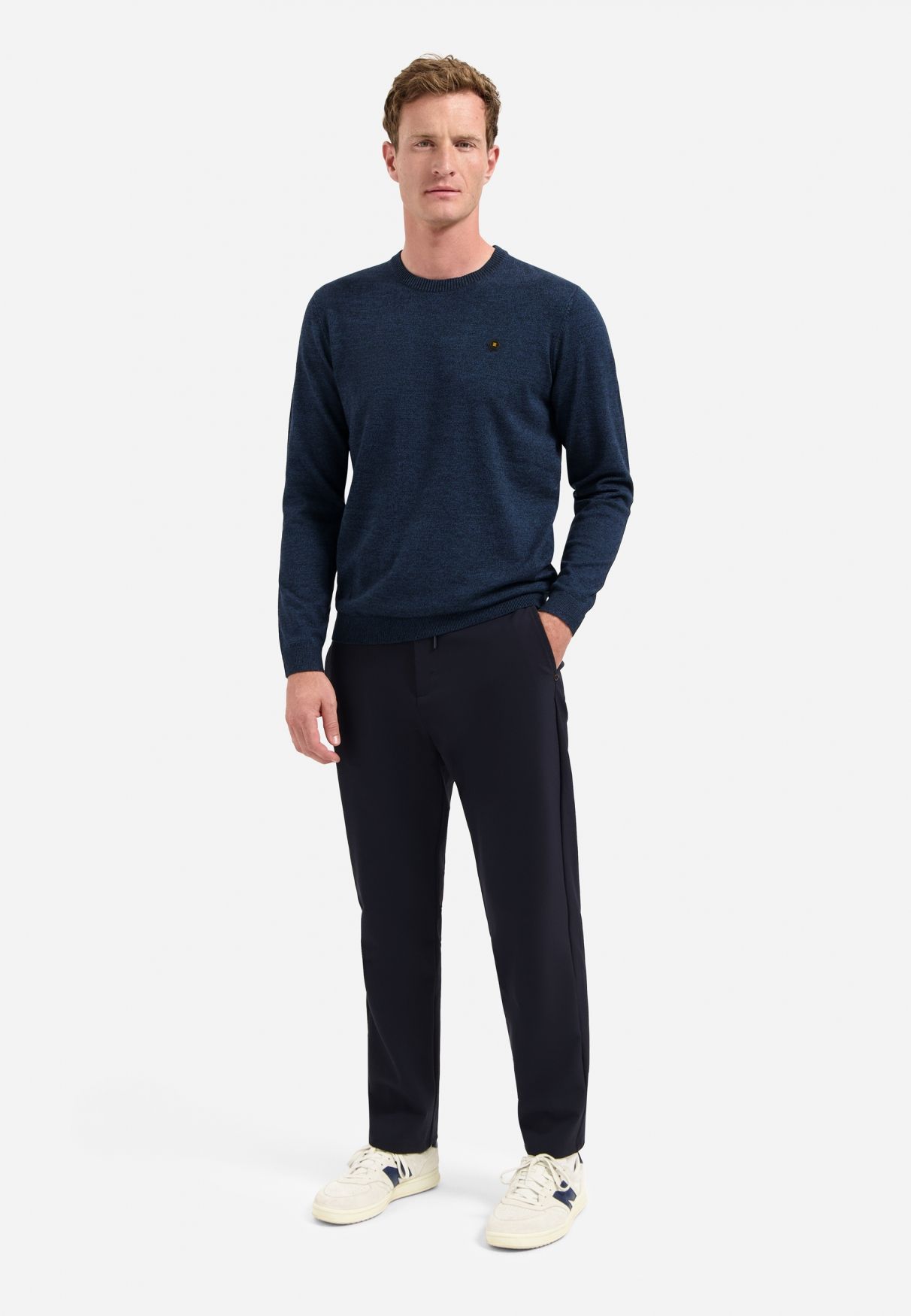 No Excess Pullover Crewneck 2 Coloured Melange 037 navy 2900150578085