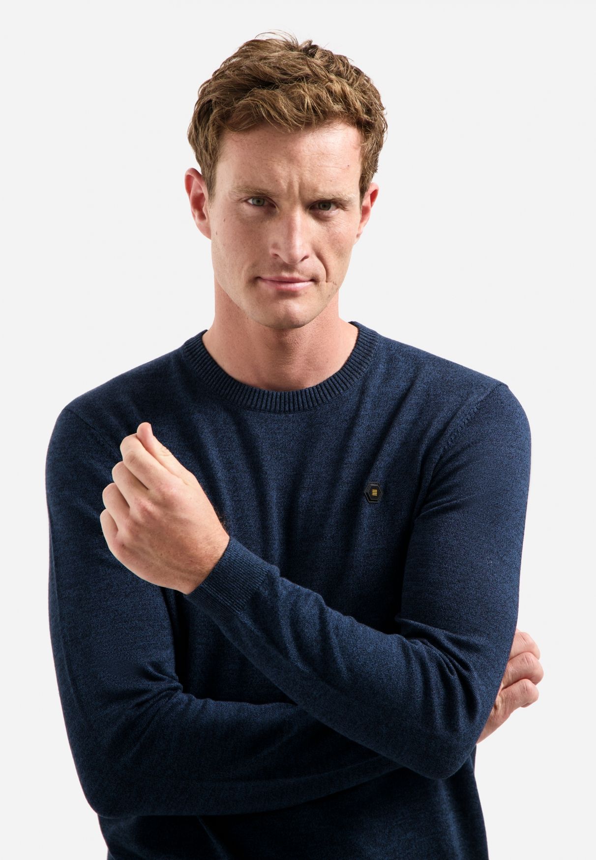 No Excess Pullover Crewneck 2 Coloured Melange 037 navy 2900150578085