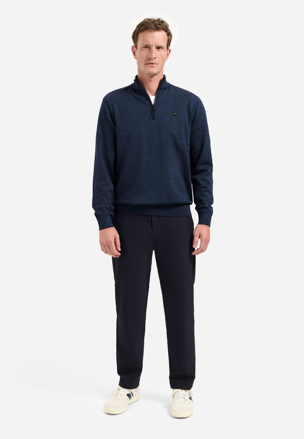 No Excess Pullover Half Zip 2 Coloured Melange 037 navy 2900150580064