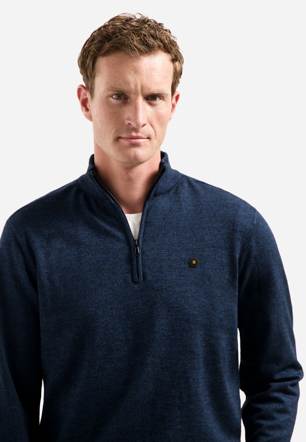 No Excess Pullover Half Zip 2 Coloured Melange 037 navy 2900150580064