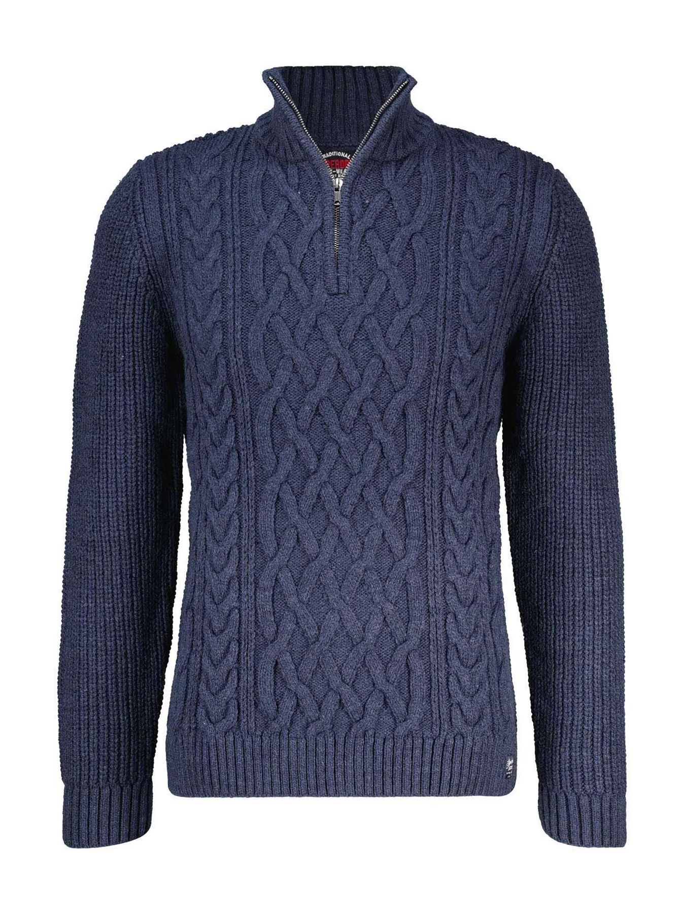 Superdry Jacob cable half zip Eclipse 00110190-98T