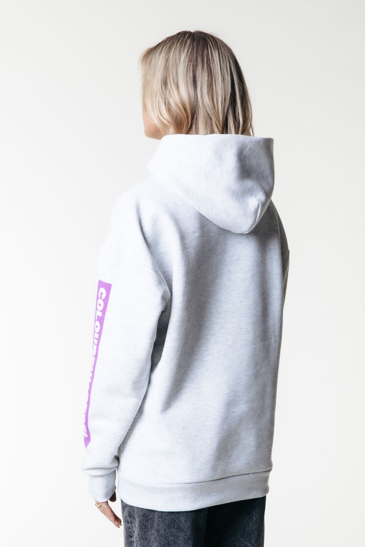 Colourful Rebel Sleeve Logo Clean Hoodie 213 light grey melange 2900150611034