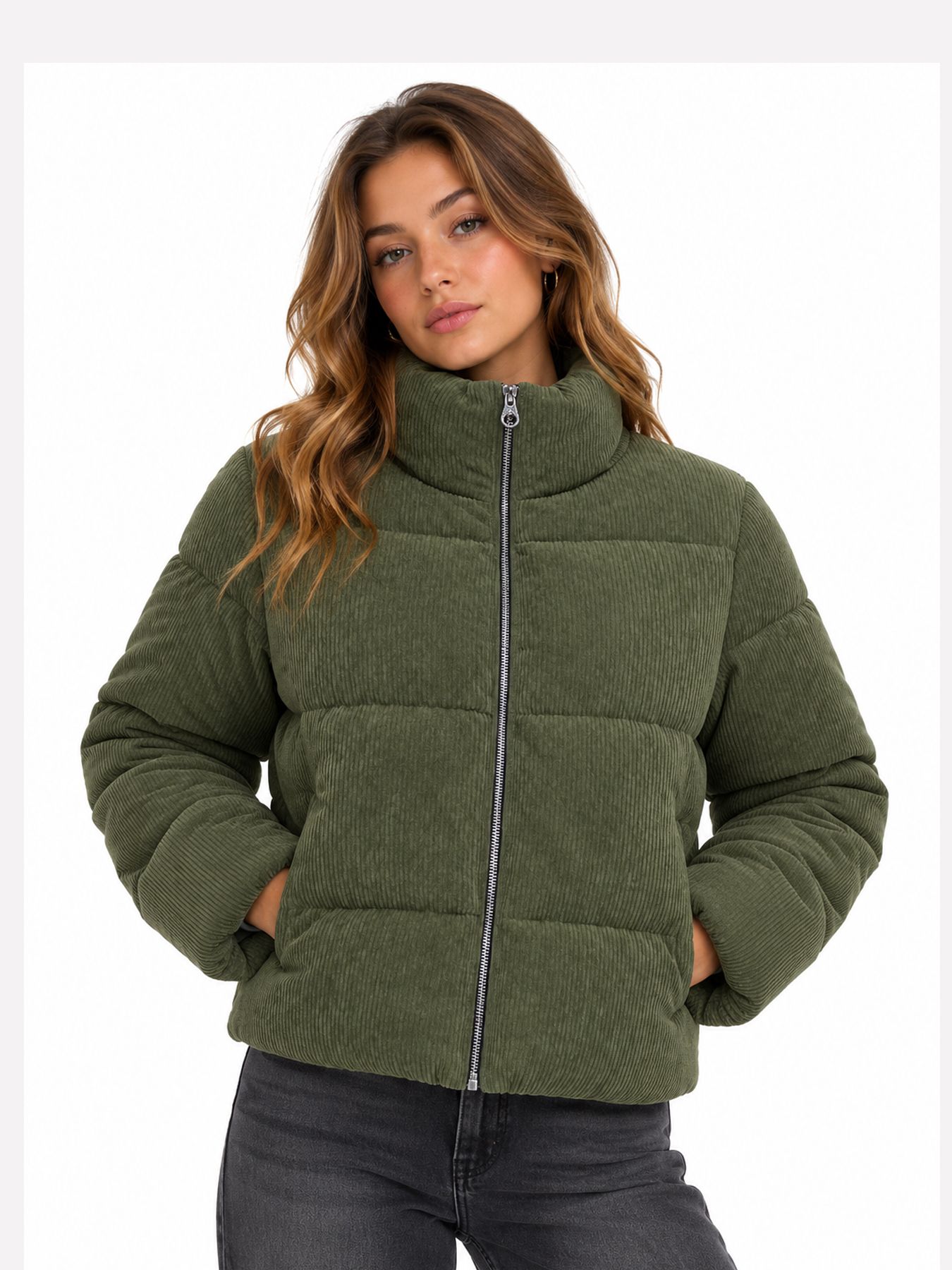 Only ONLNEWDOLLY CORDUROY PUFFER OTW NOO Kalamata/Cloud dancer+frosted almon 00110212-EKA26011400000086