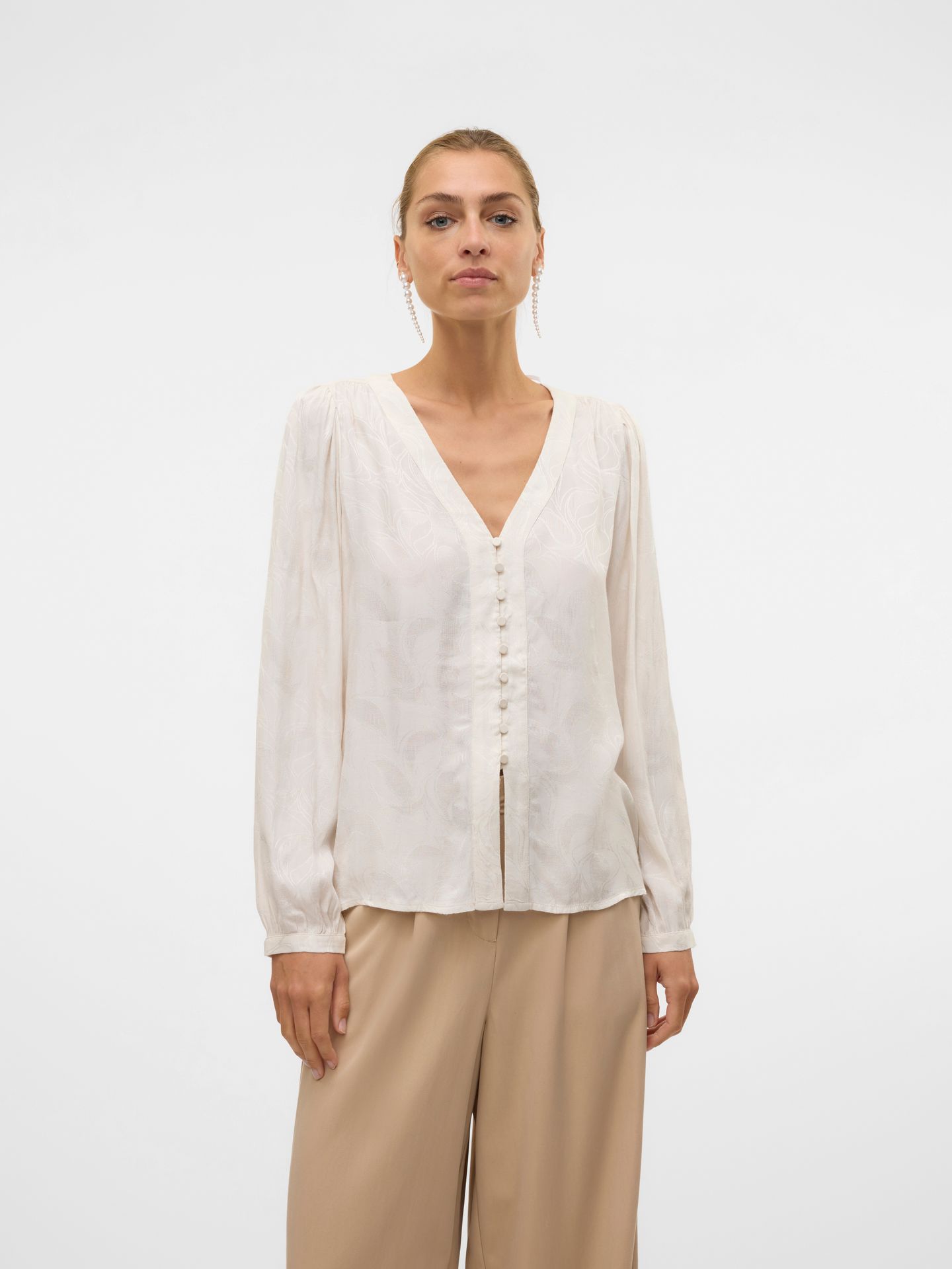 Vero Moda VMMOLA L/S SHIRT WVN BTQ Birch 2900150647026