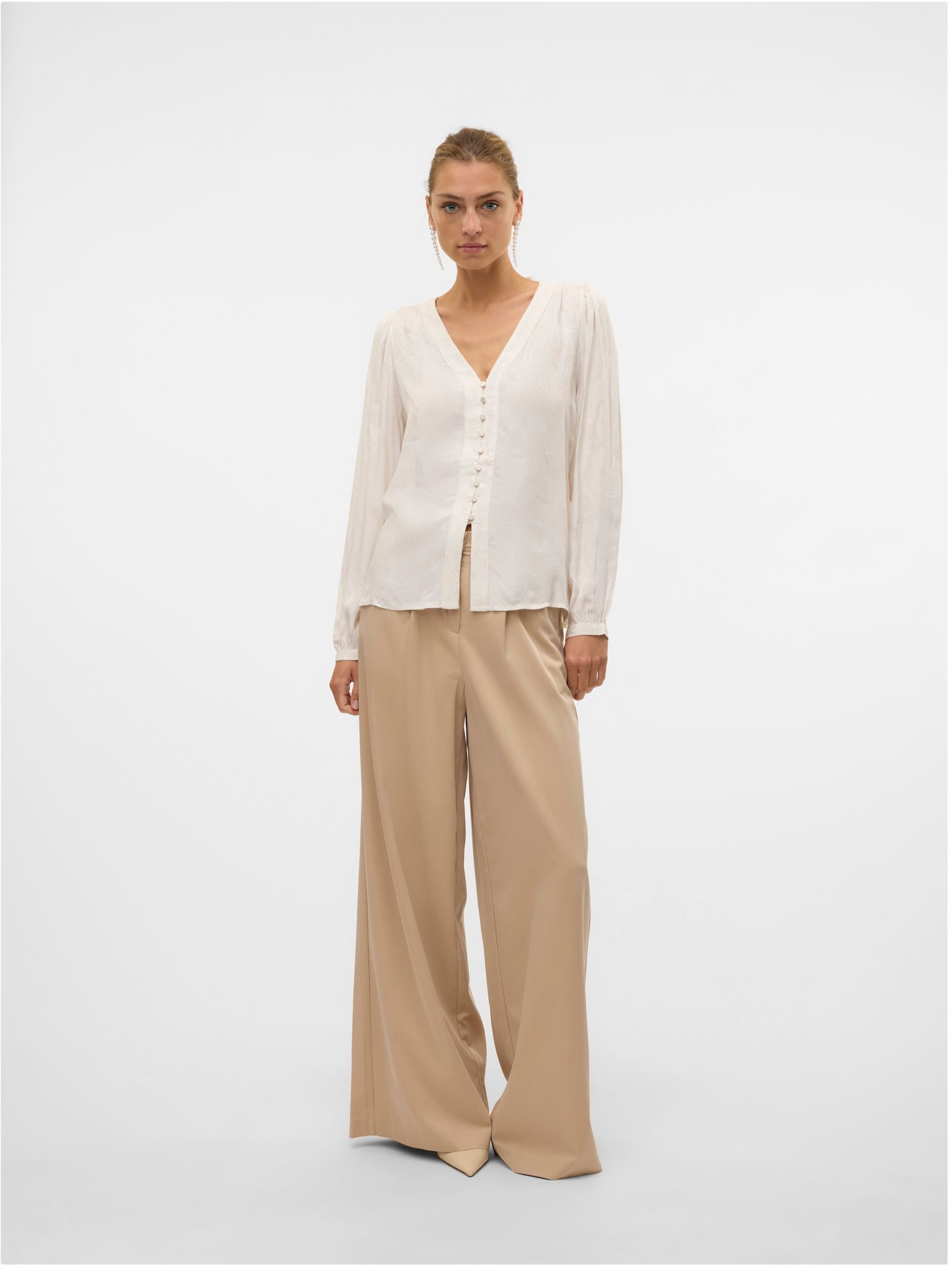 Vero Moda VMMOLA L/S SHIRT WVN BTQ Birch 2900150647026