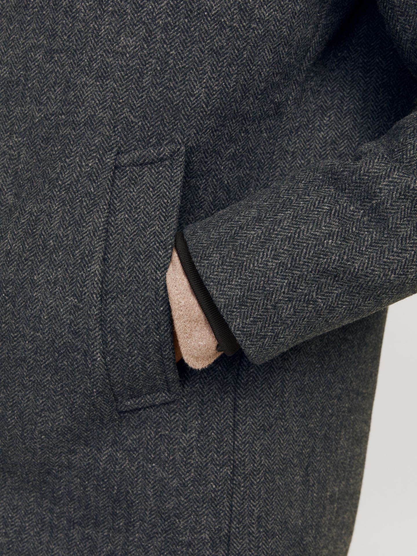 Jack & Jones JJEHARRISON WOOL JACKET SN Dark Grey Melange/STRUCTURE 2900150662036