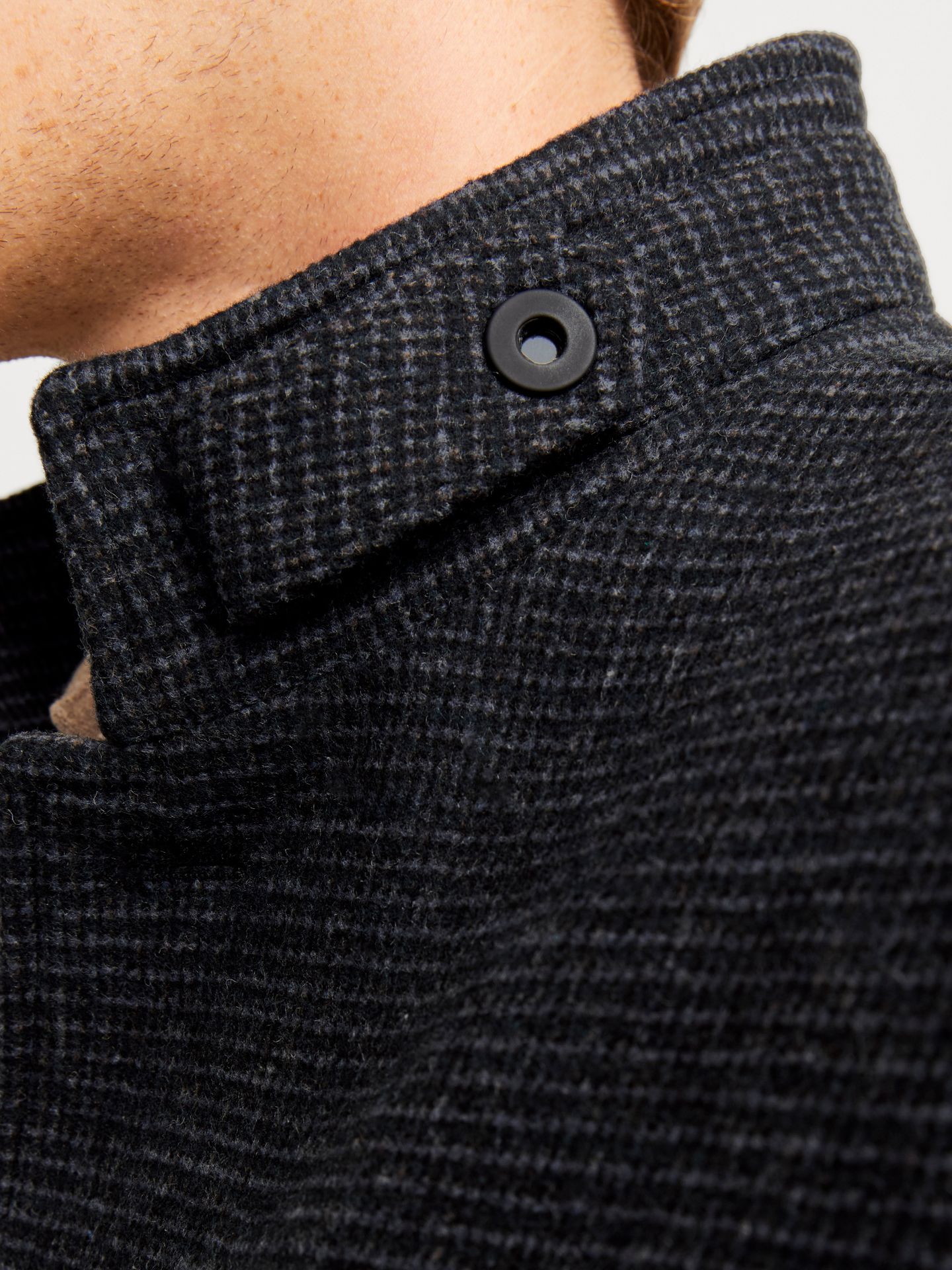 Jack & Jones JJEMELTON WOOL COAT SN Dark Grey Melange/STRUCTURE 2900150692026