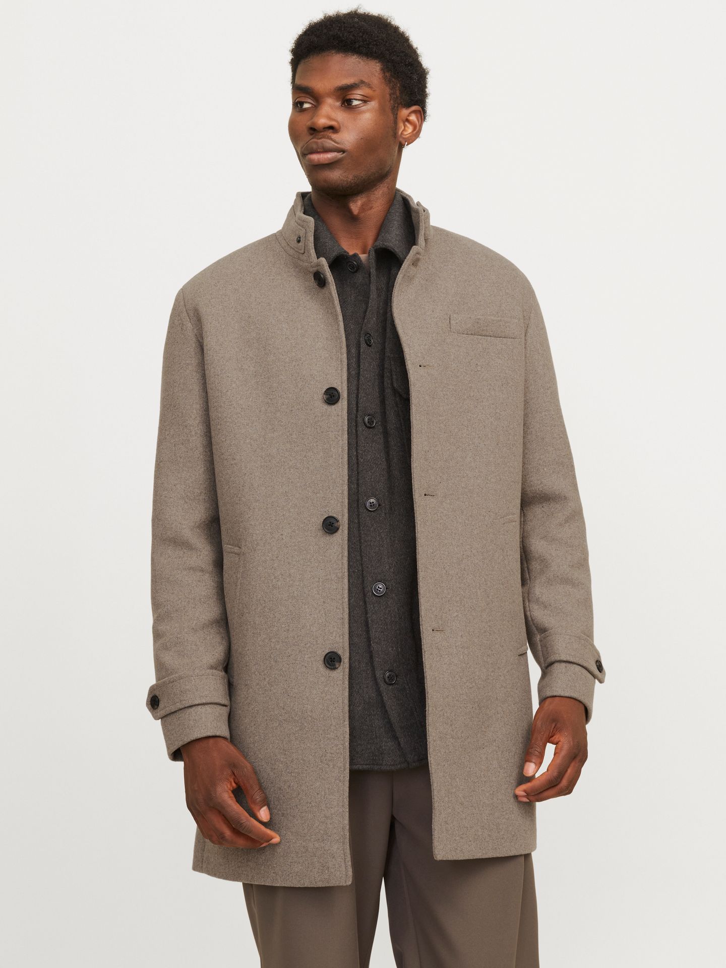 Jack & Jones JJEMELTON WOOL COAT SN Greige 00110239-EKA26011400002006